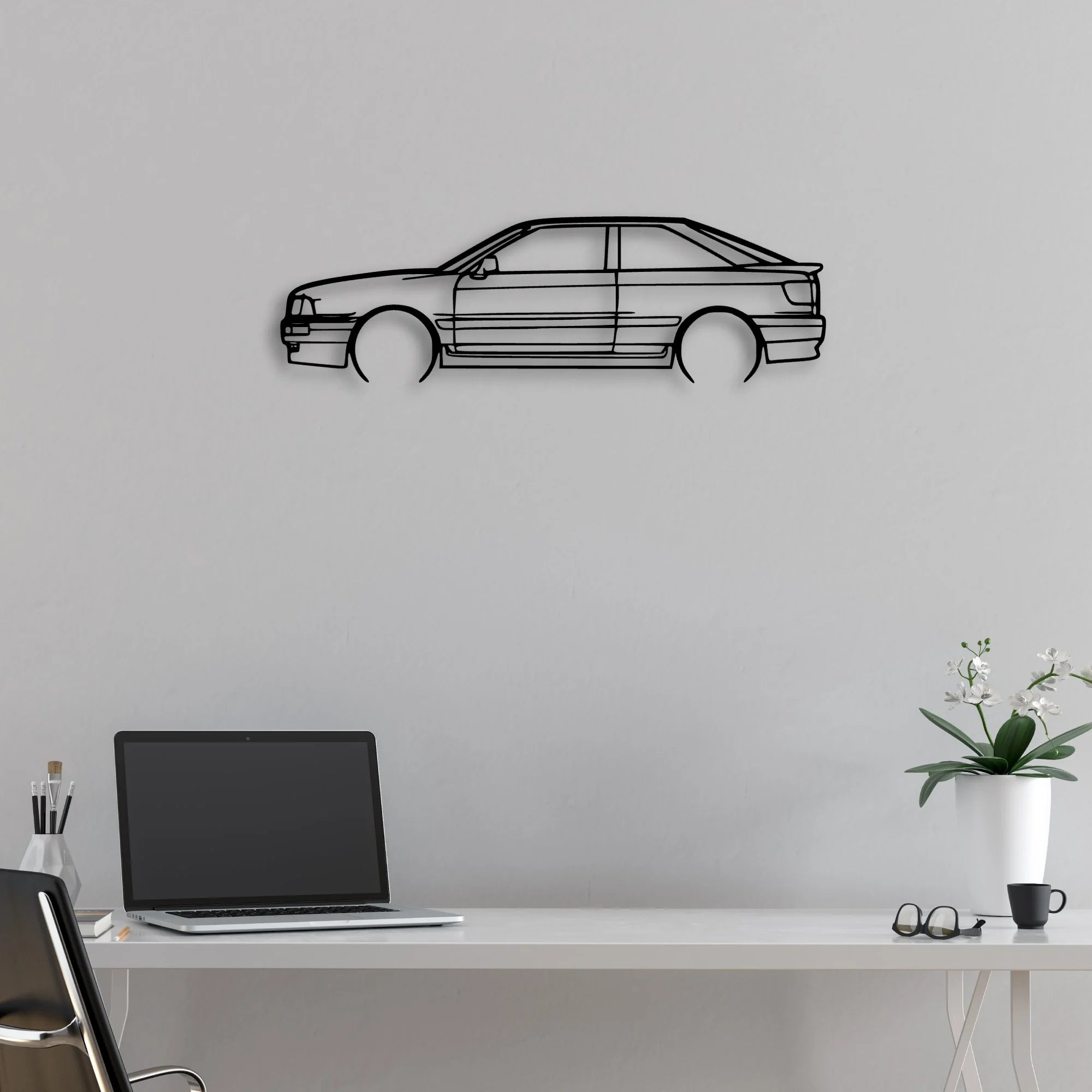 80 S2 1992 Classic Silhouette Metal Wall Art - Automotive Garage Decor
