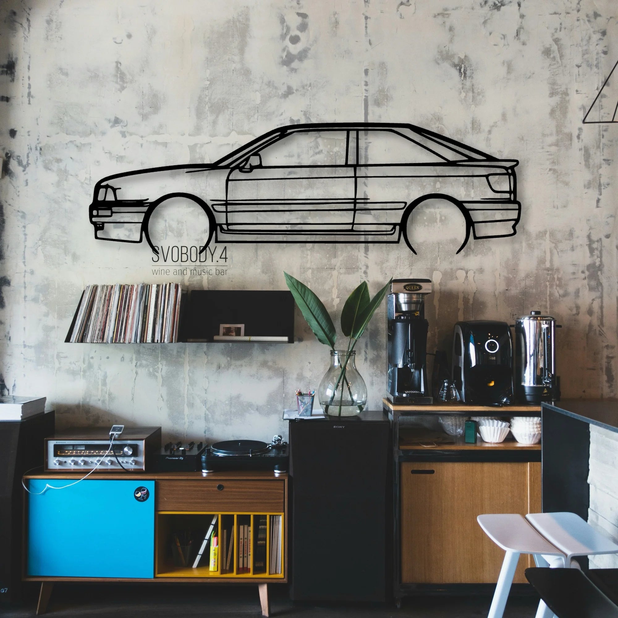 80 S2 1992 Classic Silhouette Metal Wall Art - Automotive Garage Decor