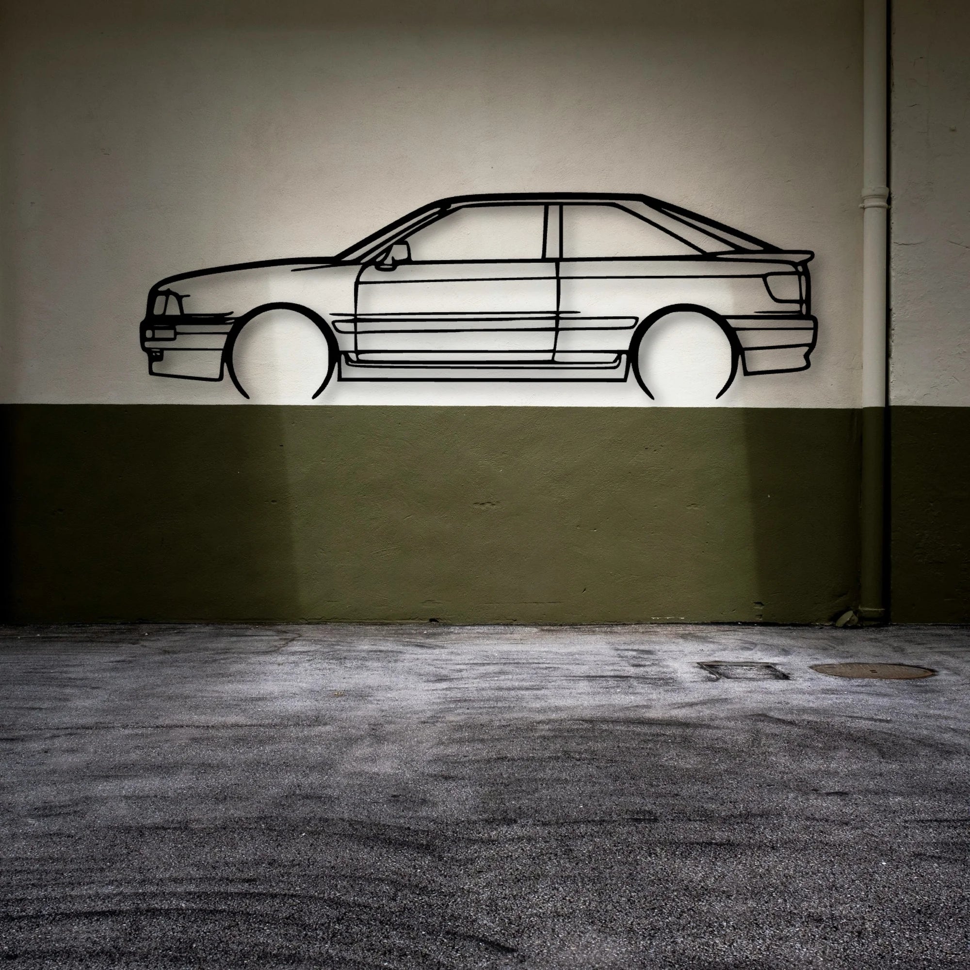 80 S2 1992 Classic Silhouette Metal Wall Art - Automotive Garage Decor