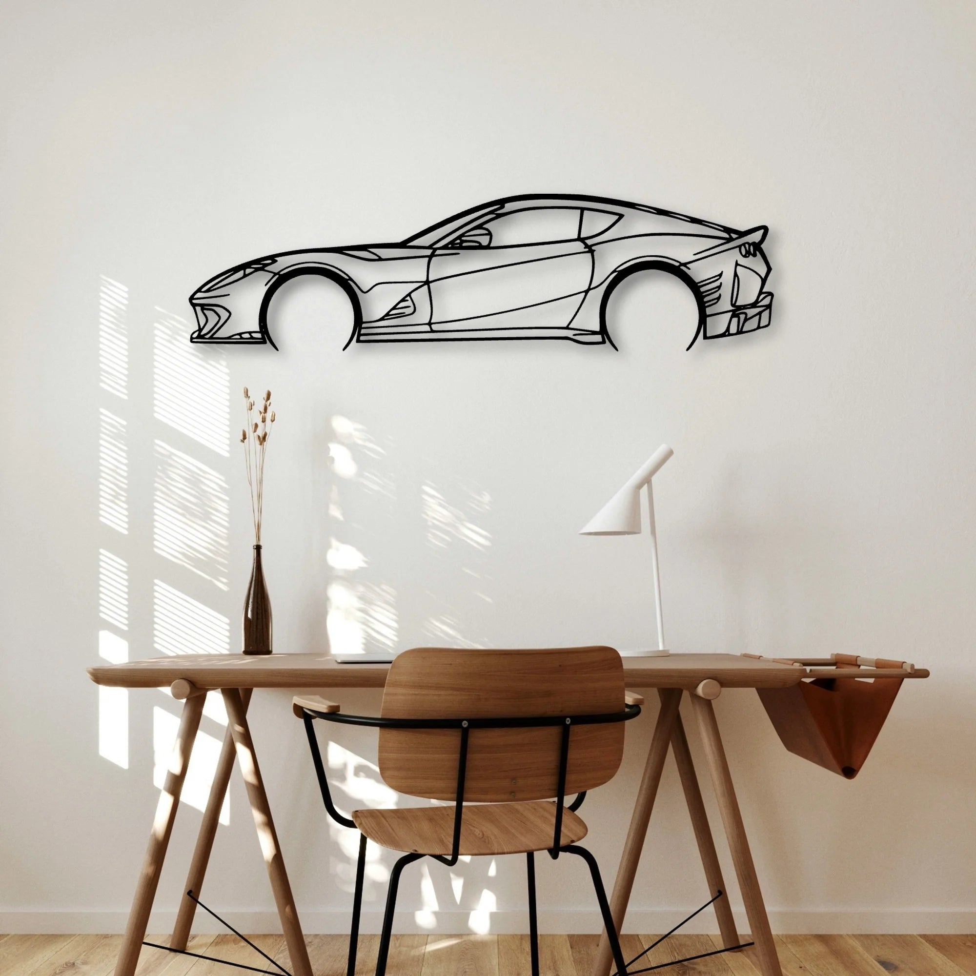 812 F12 Classic Silhouette Metal Wall Art - Automotive Garage Decor