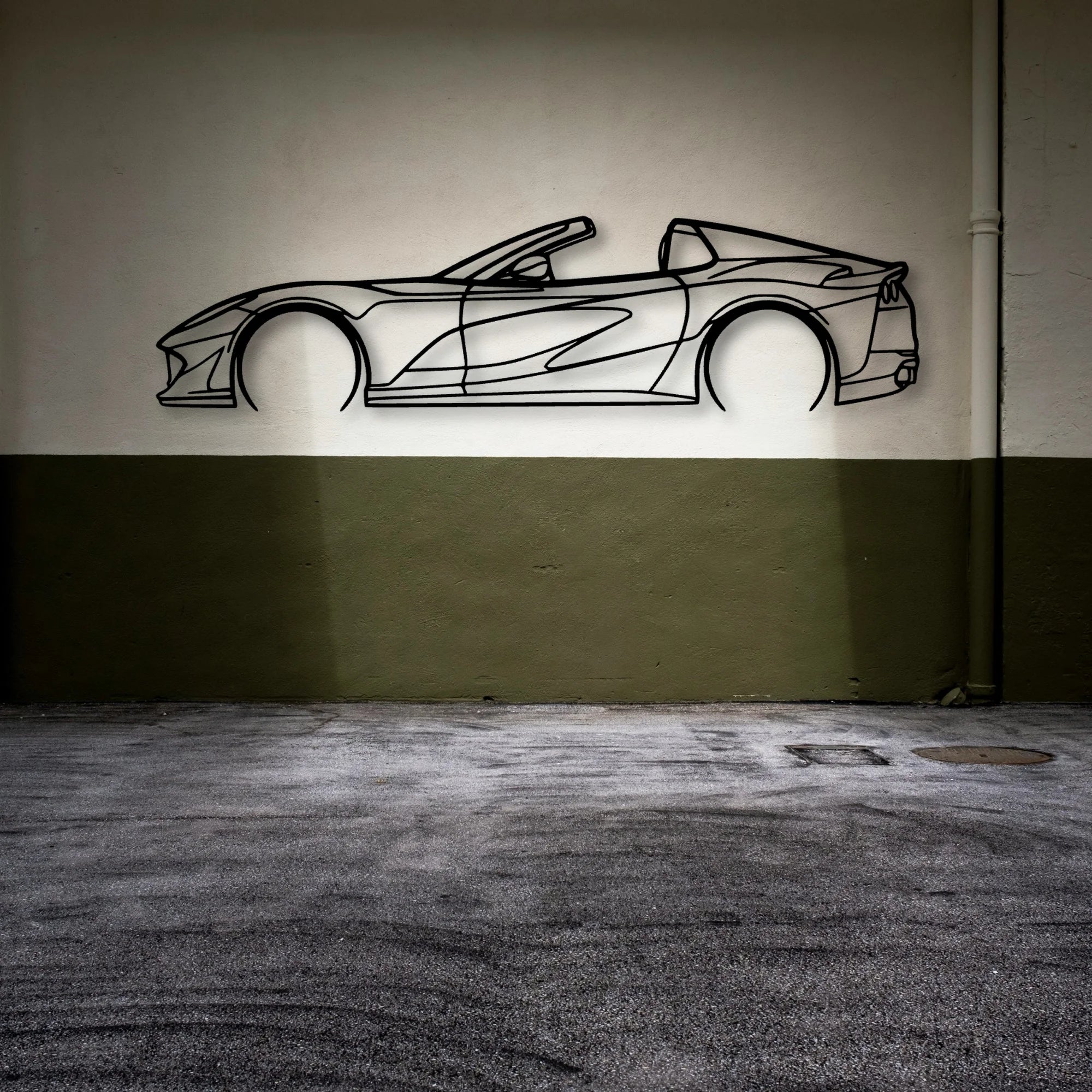 812 GTS 2 Classic Silhouette Metal Wall Art - Automotive Garage Decor