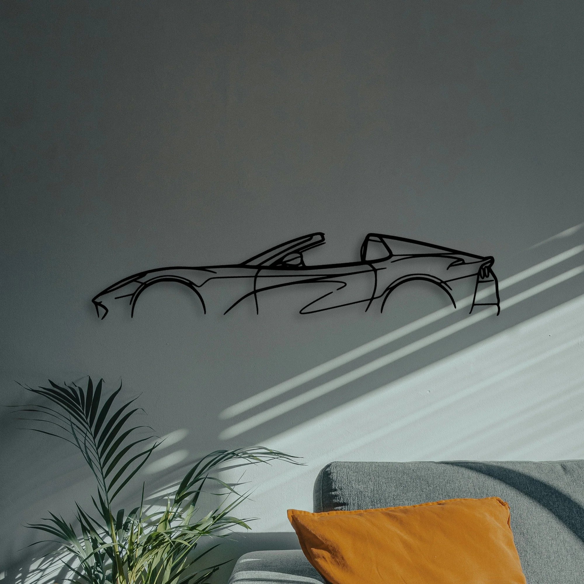 812 GTS Spider Classic Silhouette Metal Wall Art - Automotive Garage Decor