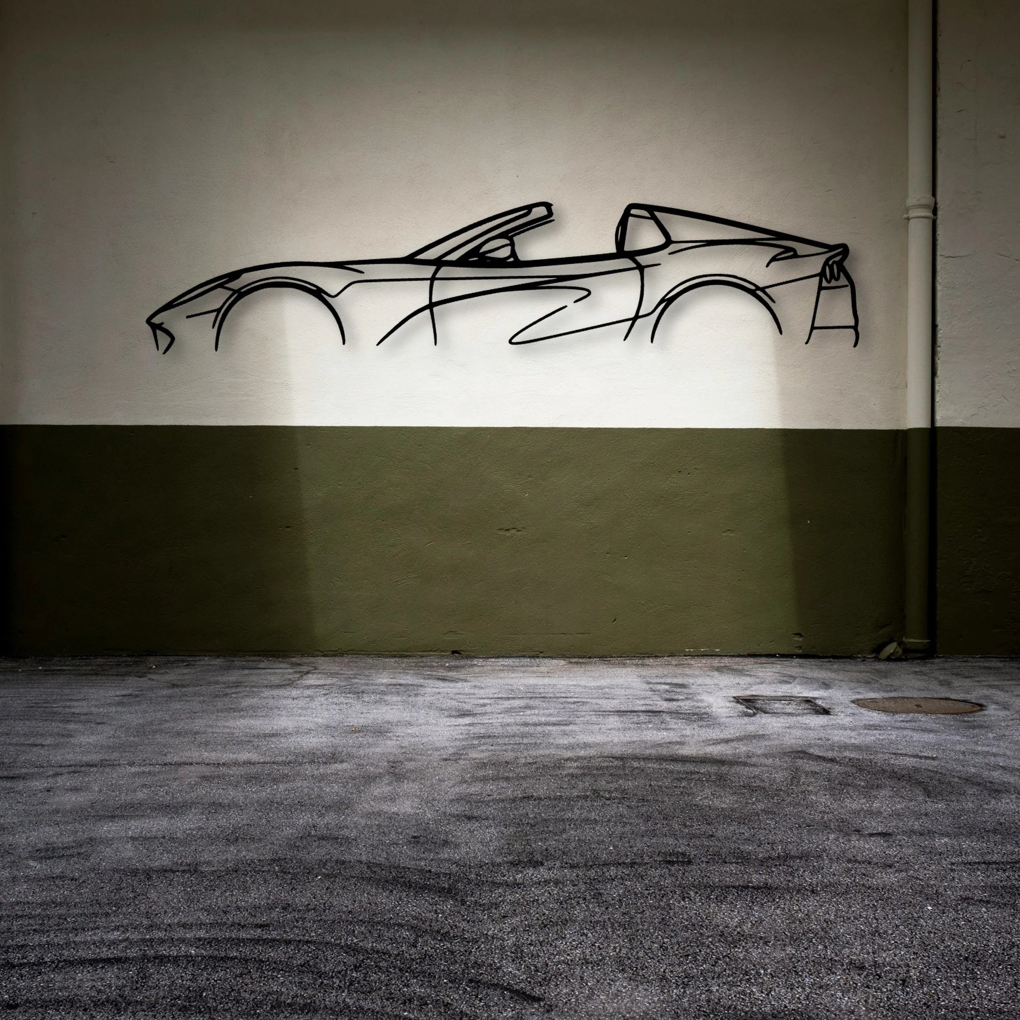 812 GTS Spider Classic Silhouette Metal Wall Art - Automotive Garage Decor
