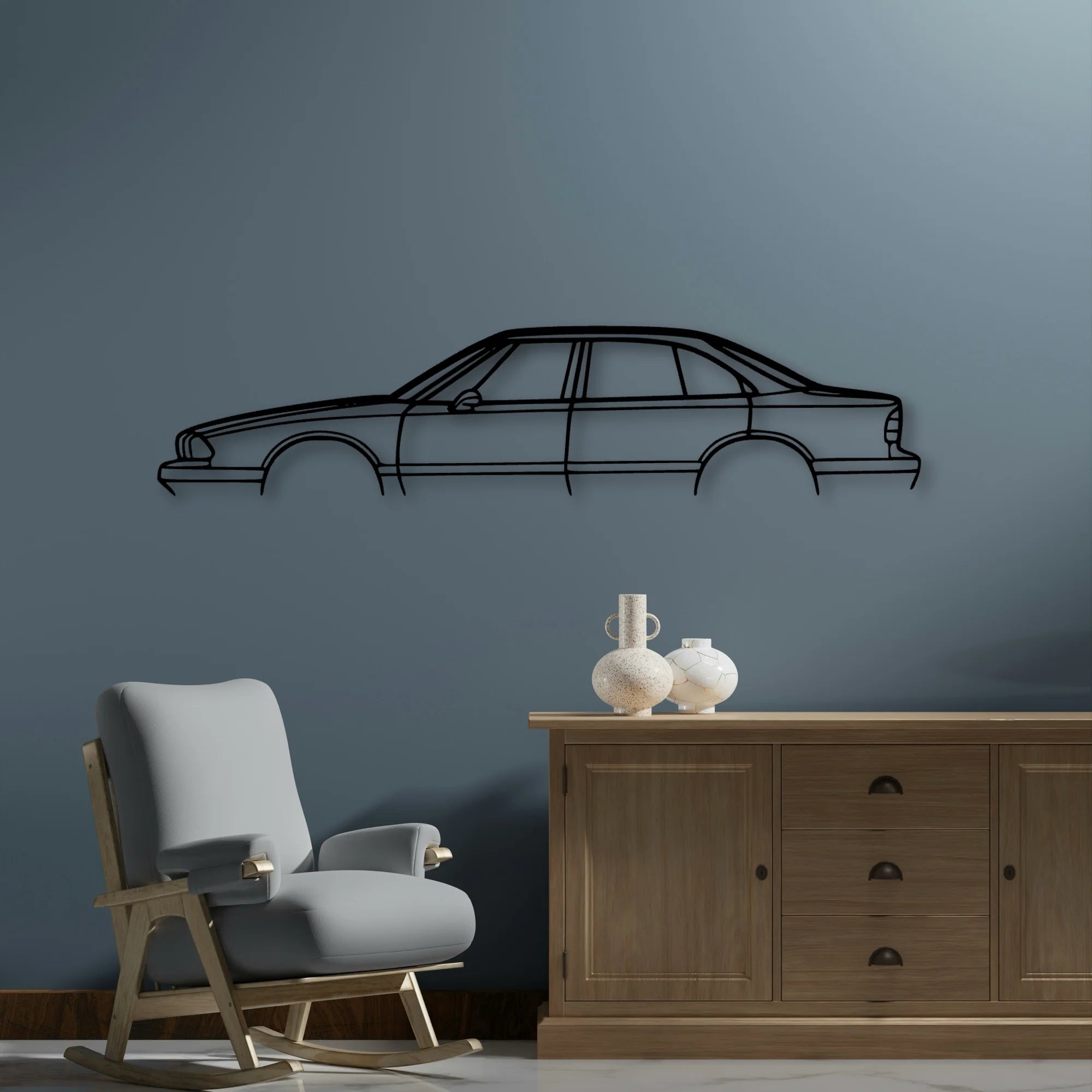 88 Classic Silhouette Metal Wall Art - Automotive Garage Decor