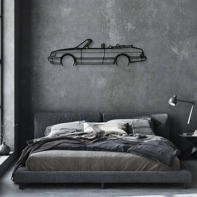 900 Convertible 1990 Classic Silhouette Metal Wall Art - Automotive Garage Decor