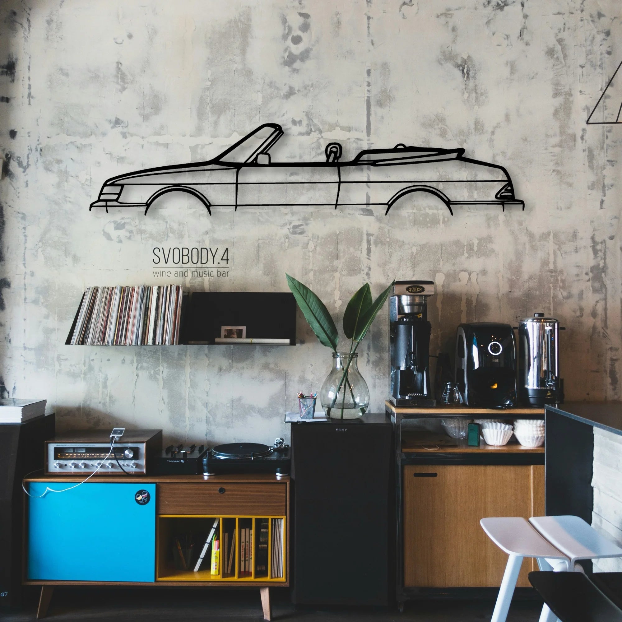 900i Saab 1991 Classic Silhouette Metal Wall Art - Automotive Garage Decor
