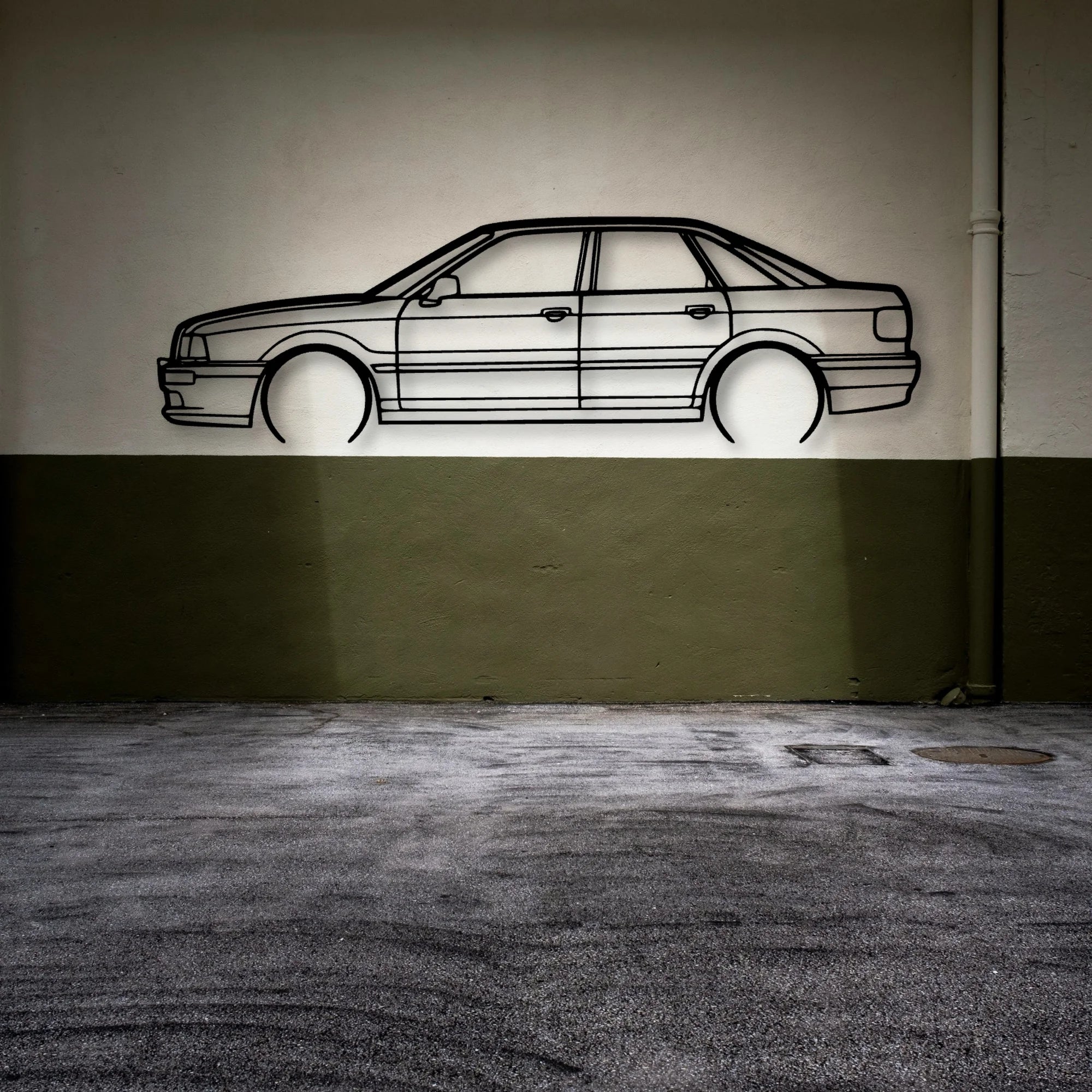 90 B3 1986 Classic Silhouette Metal Wall Art - Automotive Garage Decor