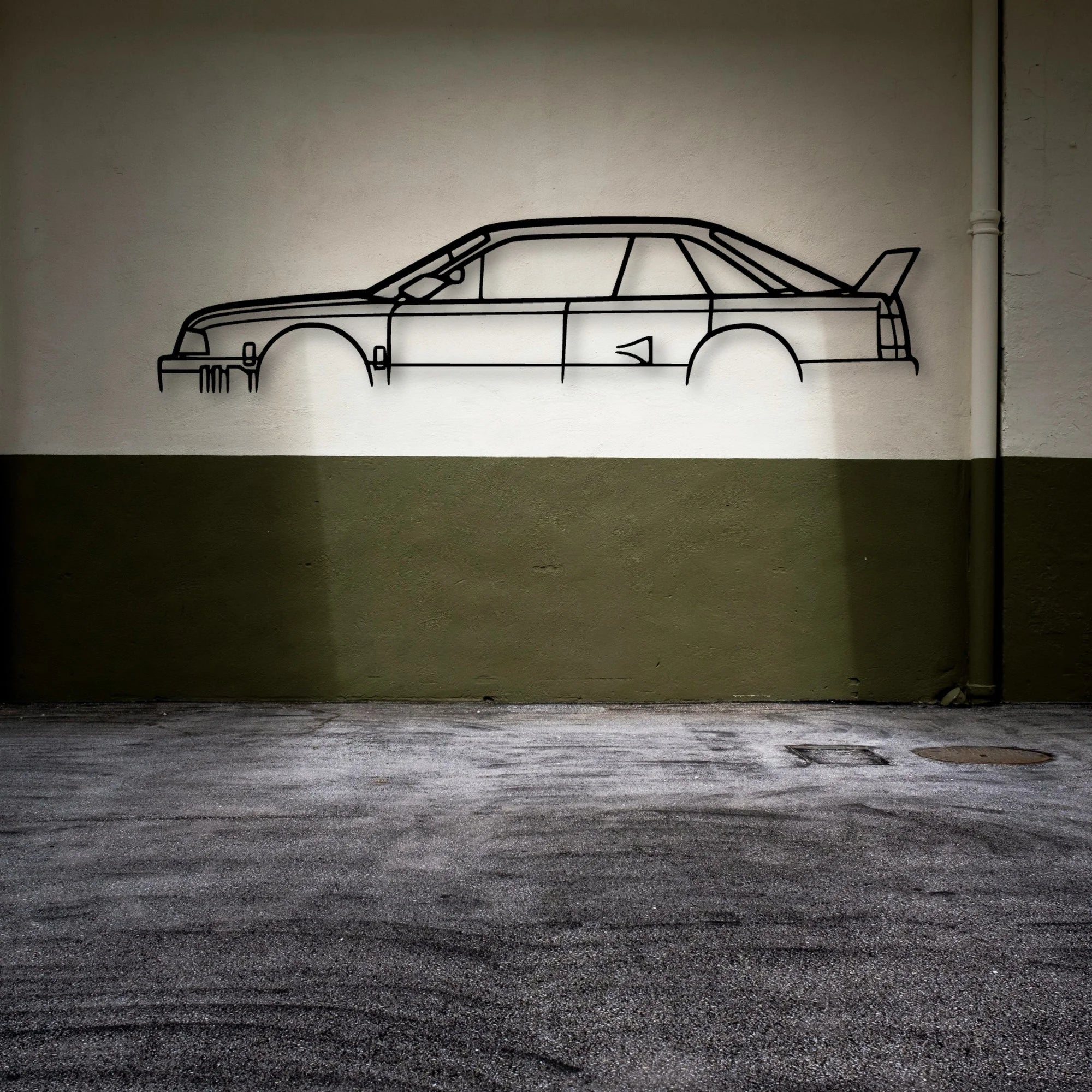 90 Quattro IMSA GTO Classic Silhouette Metal Wall Art - Automotive Garage Decor