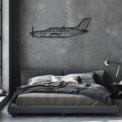 95 B55 Baron Classic Aircraft Silhouette Metal Wall Art - Aviation Hangar Decor