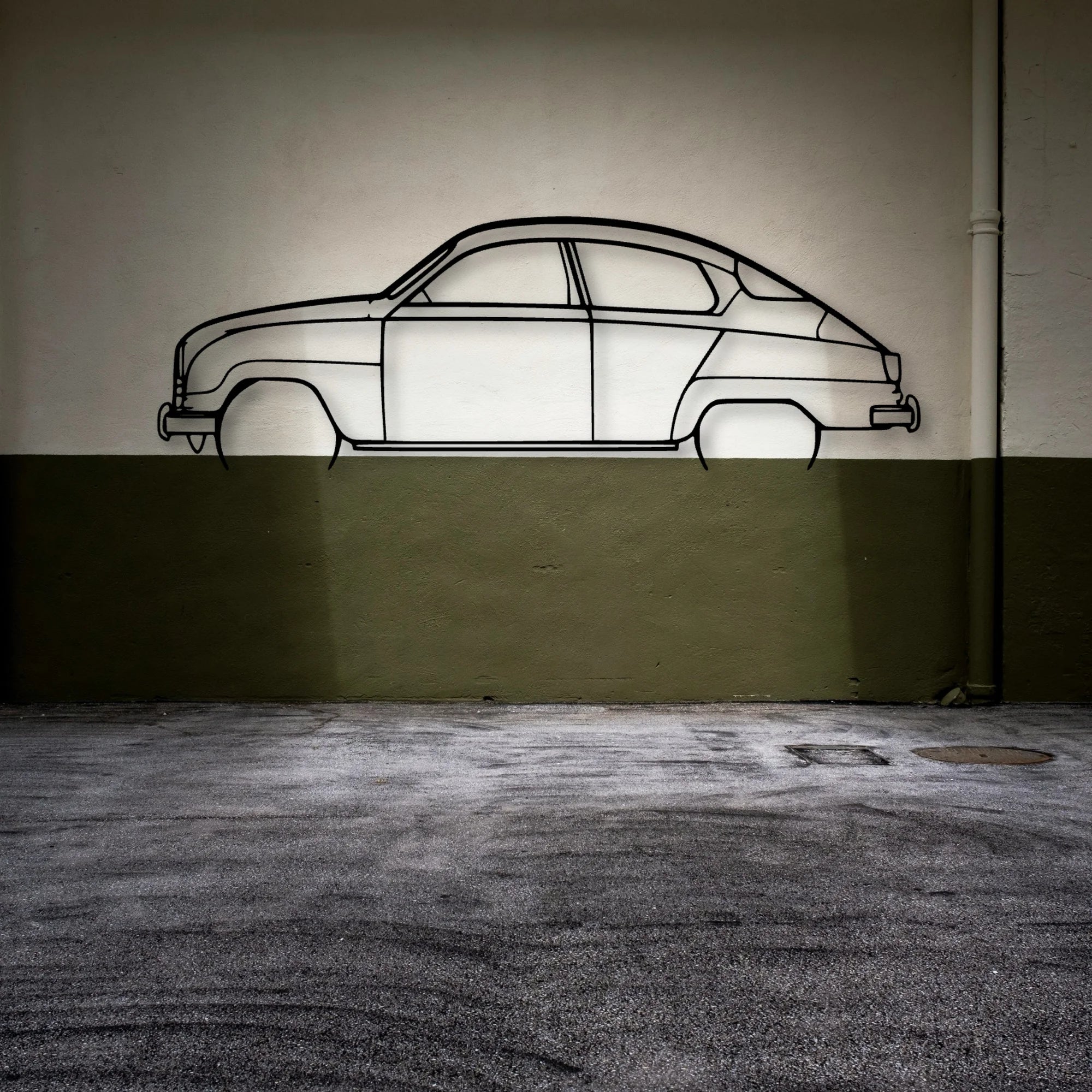 96 Yearmodel 1964 Classic Silhouette Metal Wall Art - Automotive Garage Decor