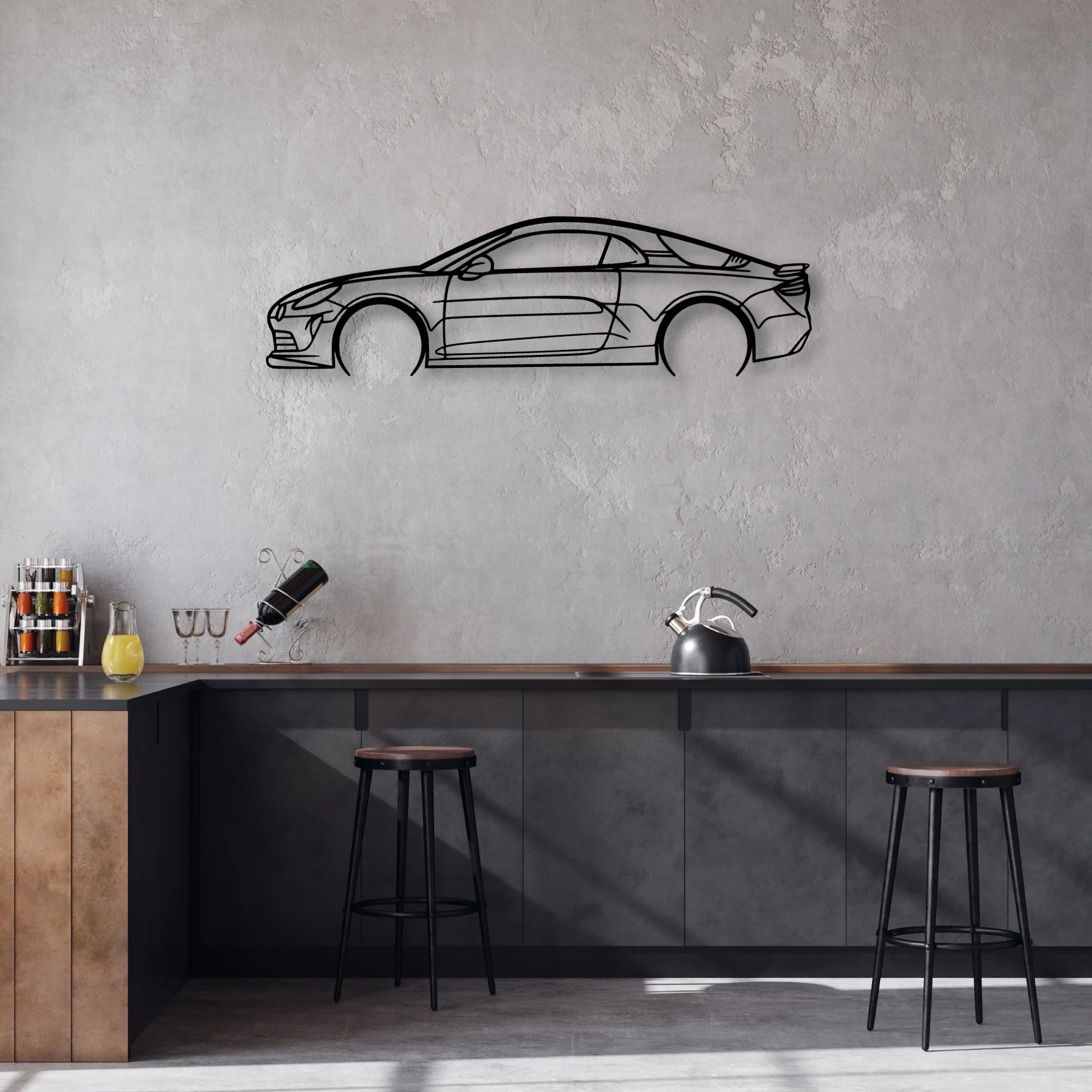 A110 2 Classic Silhouette Metal Wall Art - Automotive Garage Decor