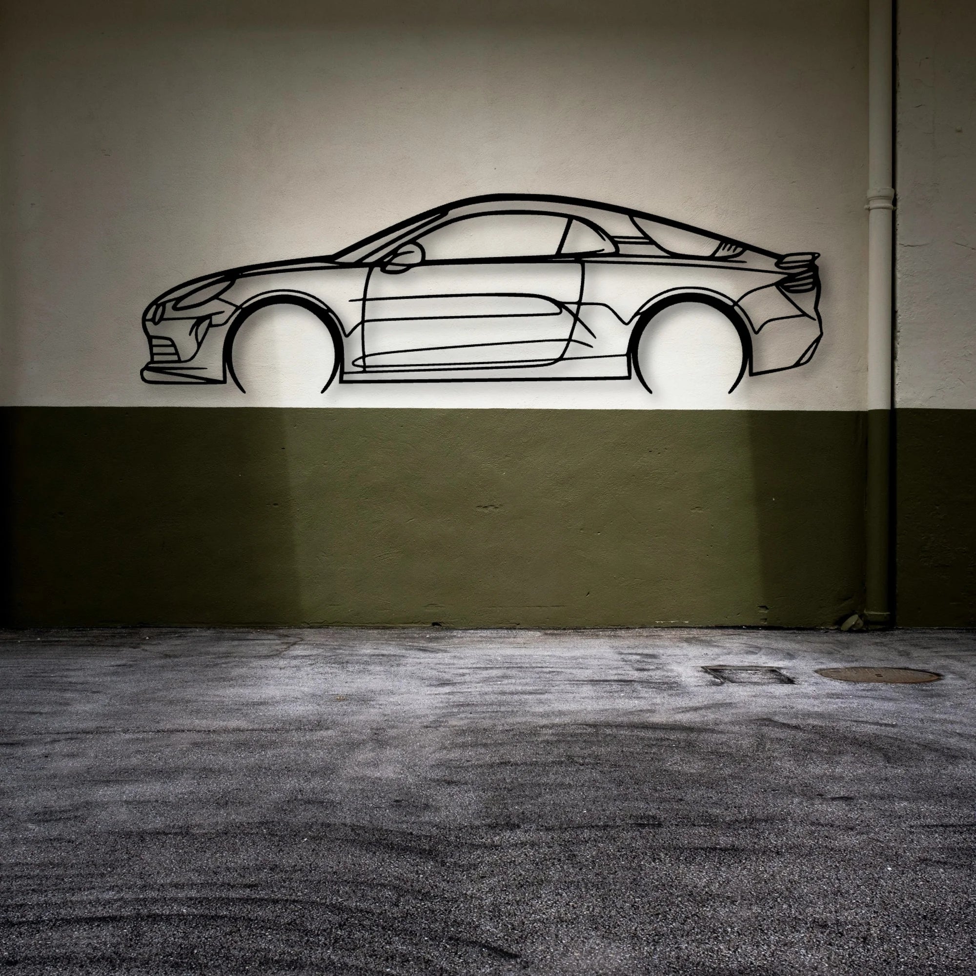 A110 2 Classic Silhouette Metal Wall Art - Automotive Garage Decor