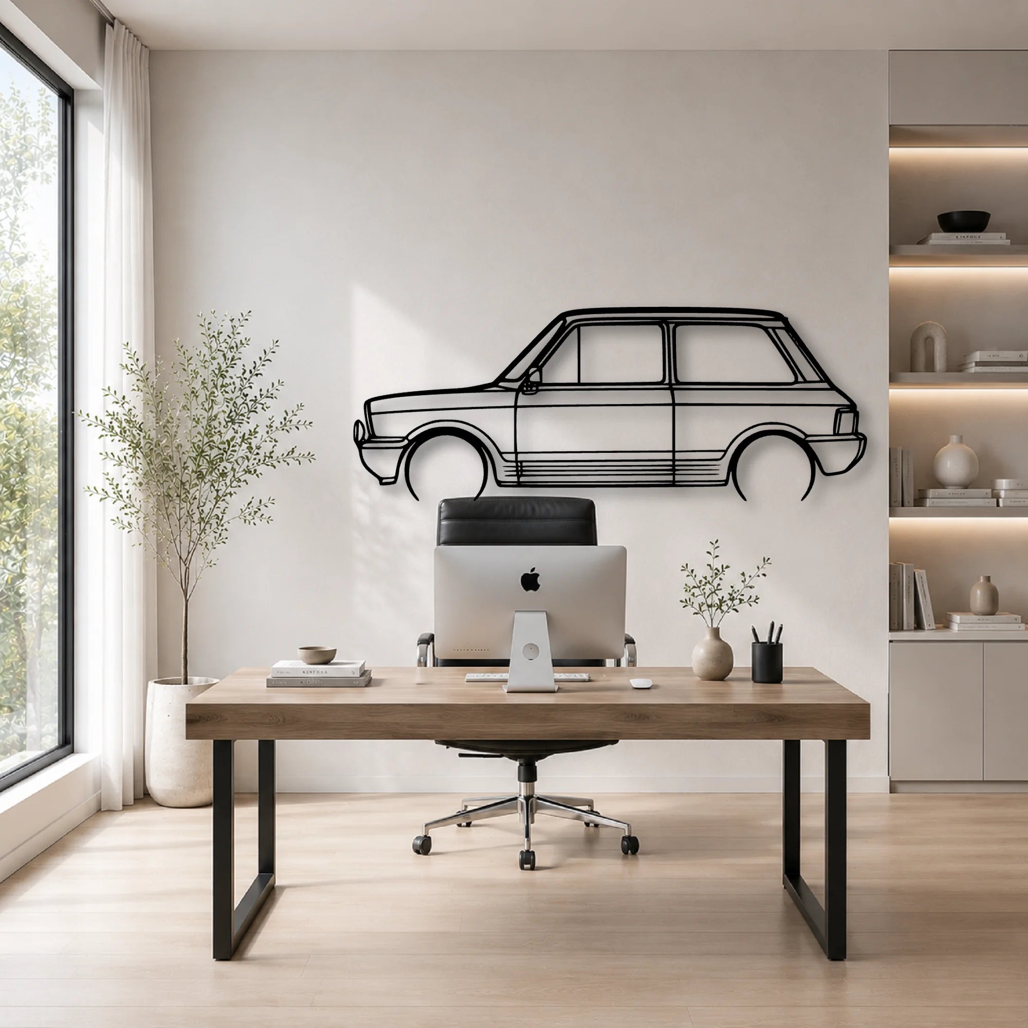 A112 1984 Classic Silhouette Metal Wall Art - Automotive Garage Decor