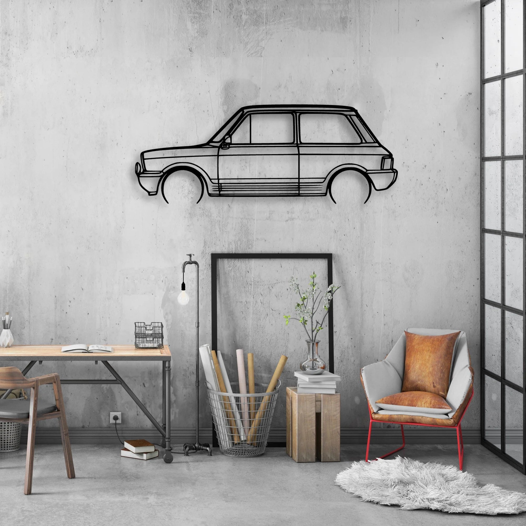 A112 1984 Classic Silhouette Metal Wall Art - Automotive Garage Decor