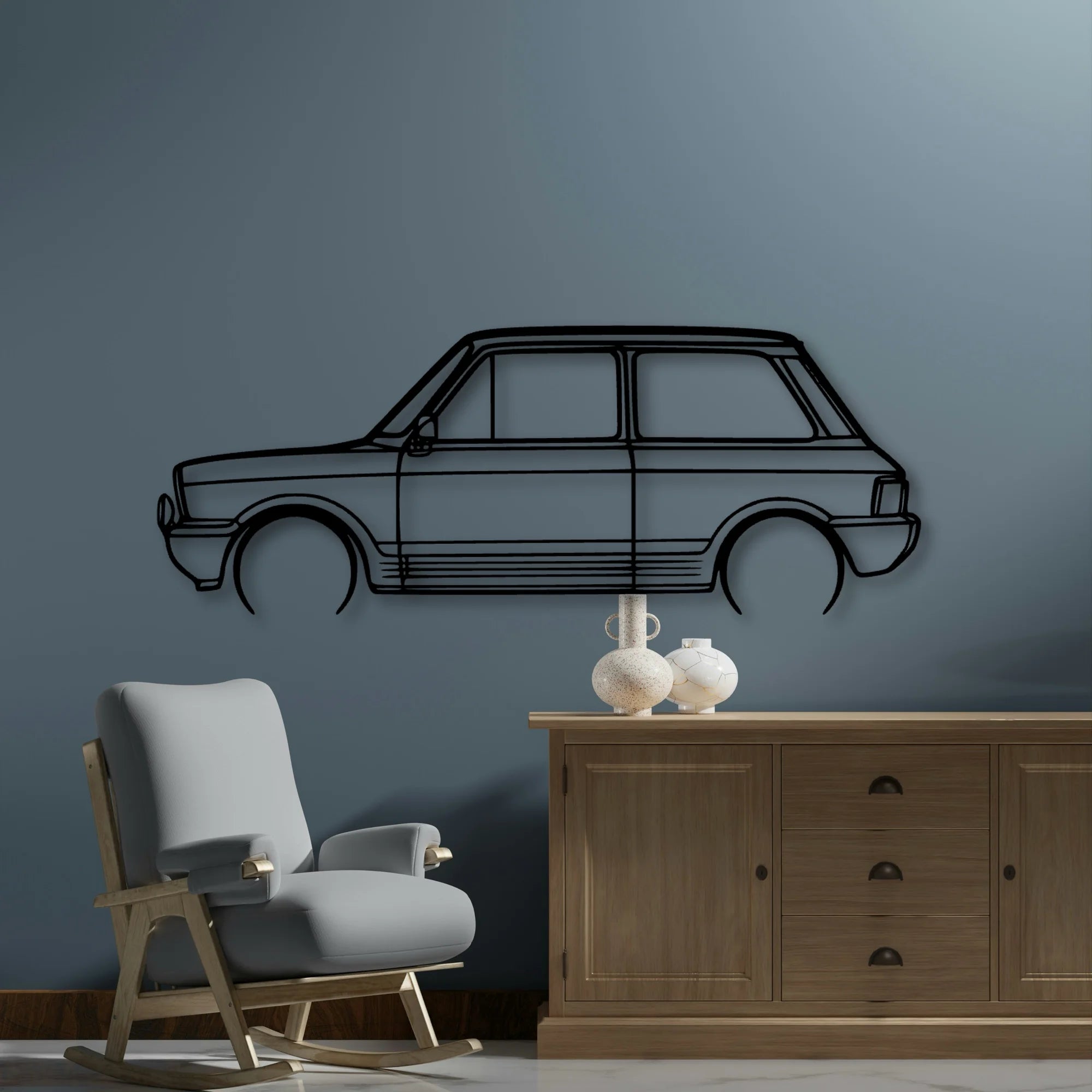 A112 1984 Classic Silhouette Metal Wall Art - Automotive Garage Decor