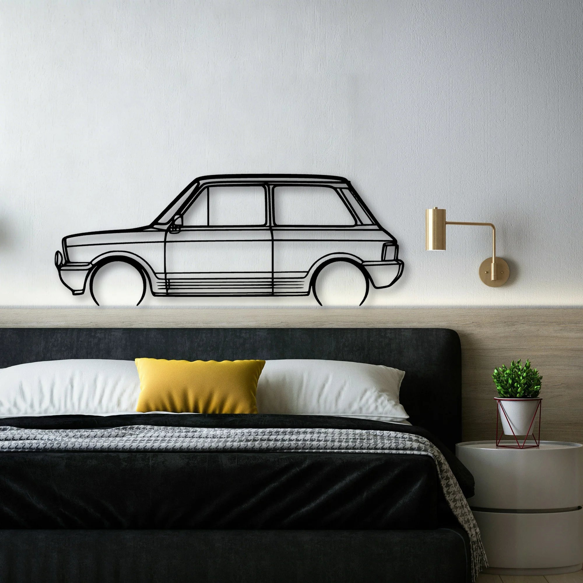 A112 1984 Classic Silhouette Metal Wall Art - Automotive Garage Decor