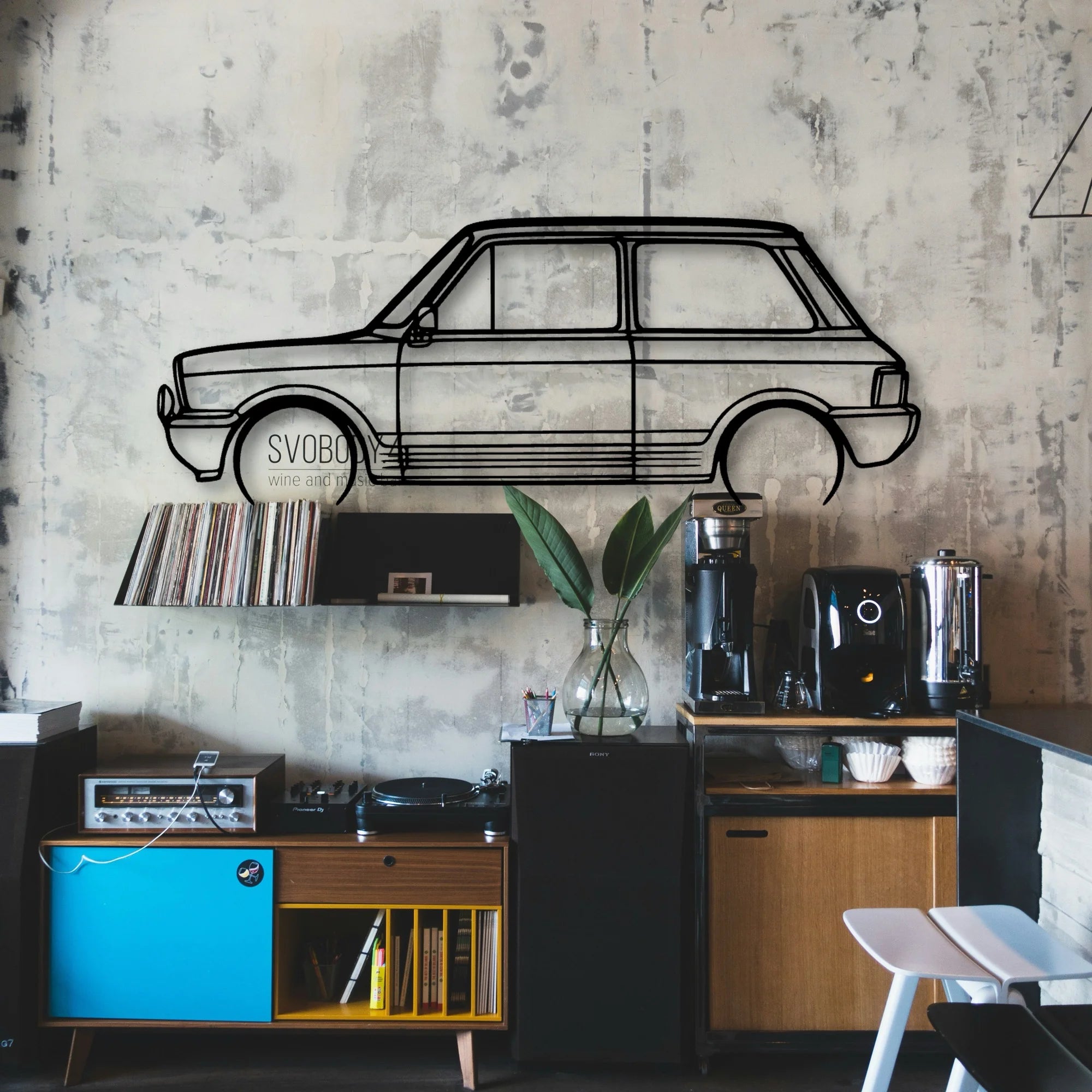 A112 1984 Classic Silhouette Metal Wall Art - Automotive Garage Decor