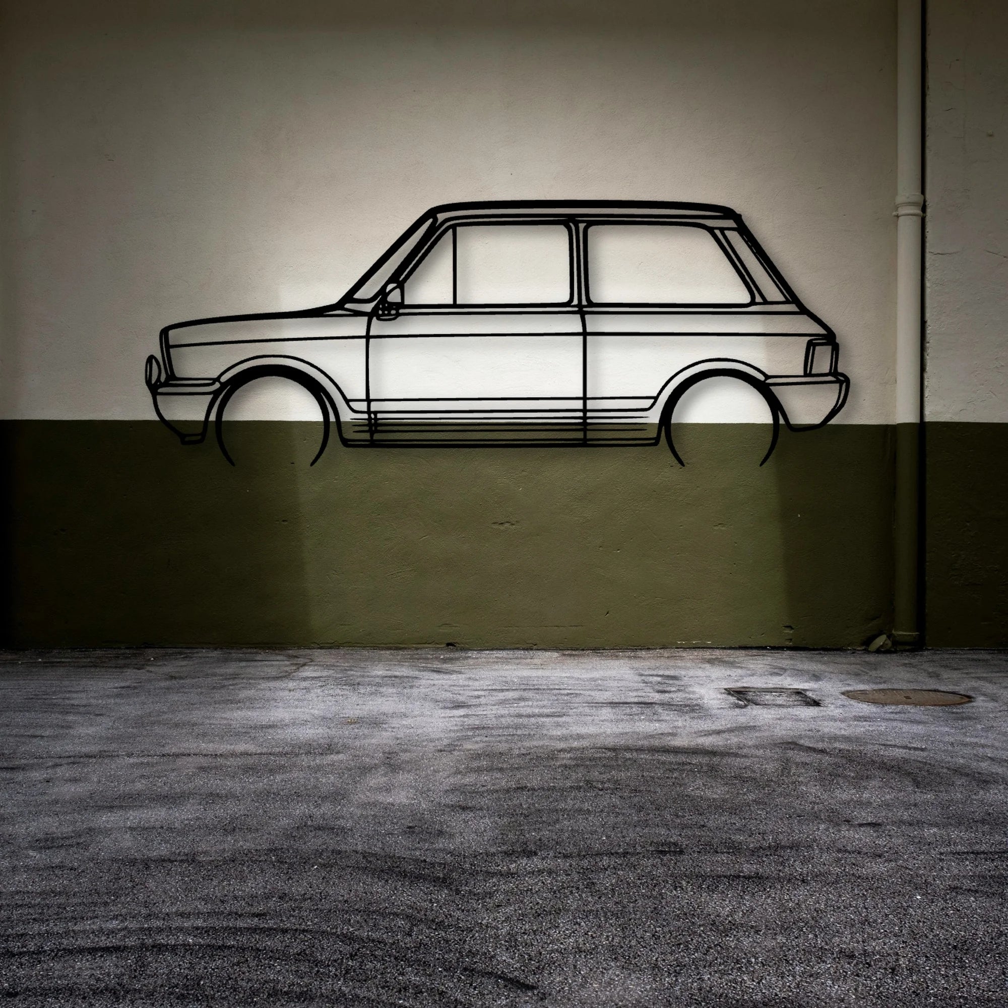 A112 1984 Classic Silhouette Metal Wall Art - Automotive Garage Decor