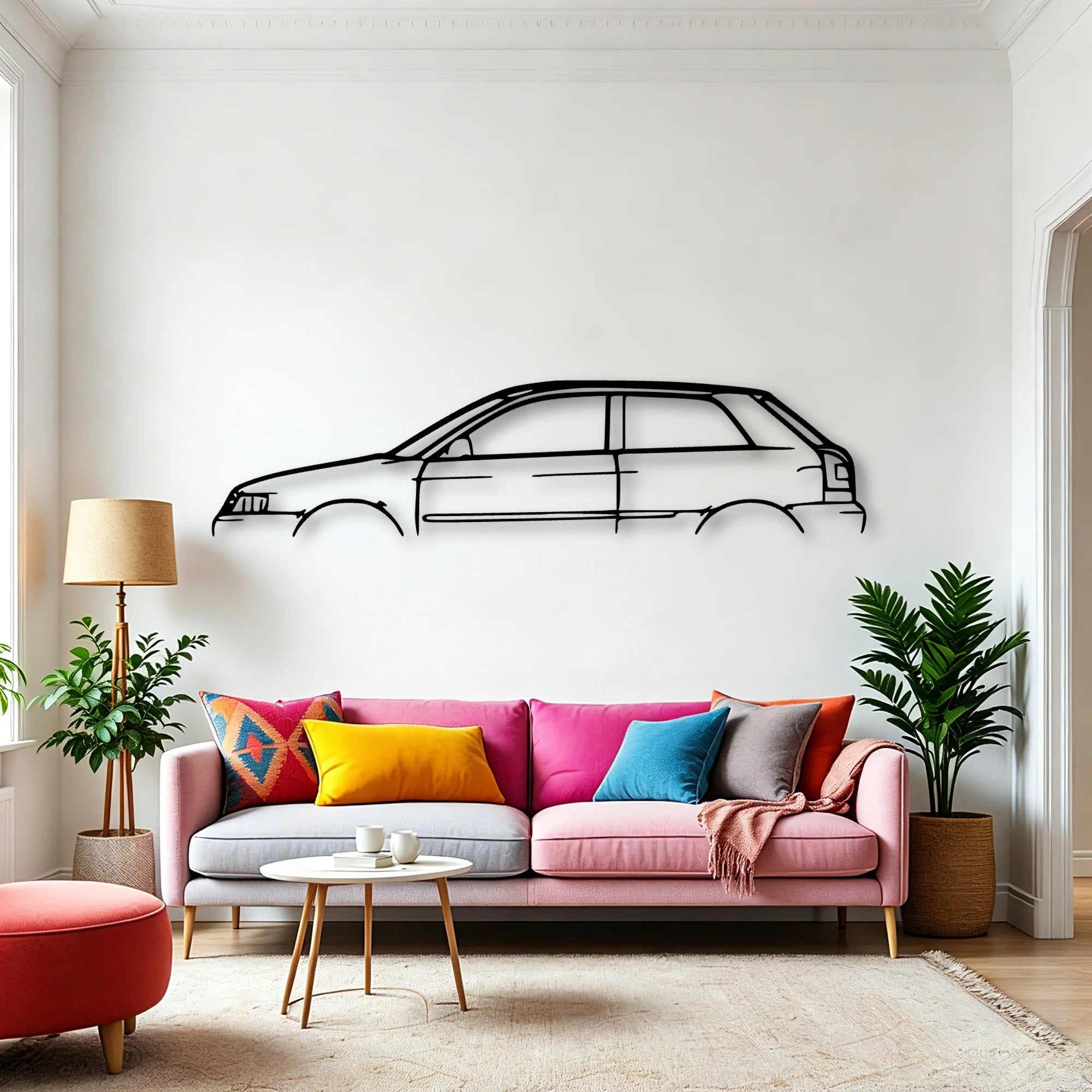A3 S3 2000 Classic Silhouette Metal Wall Art - Automotive Garage Decor