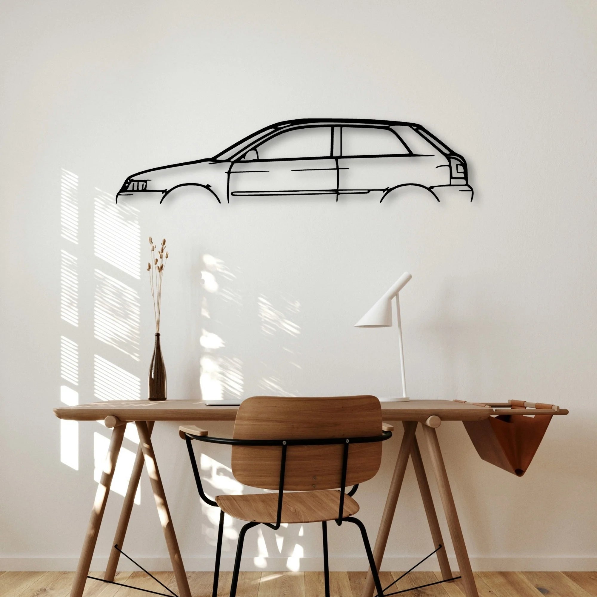 A3 S3 2000 Classic Silhouette Metal Wall Art - Automotive Garage Decor