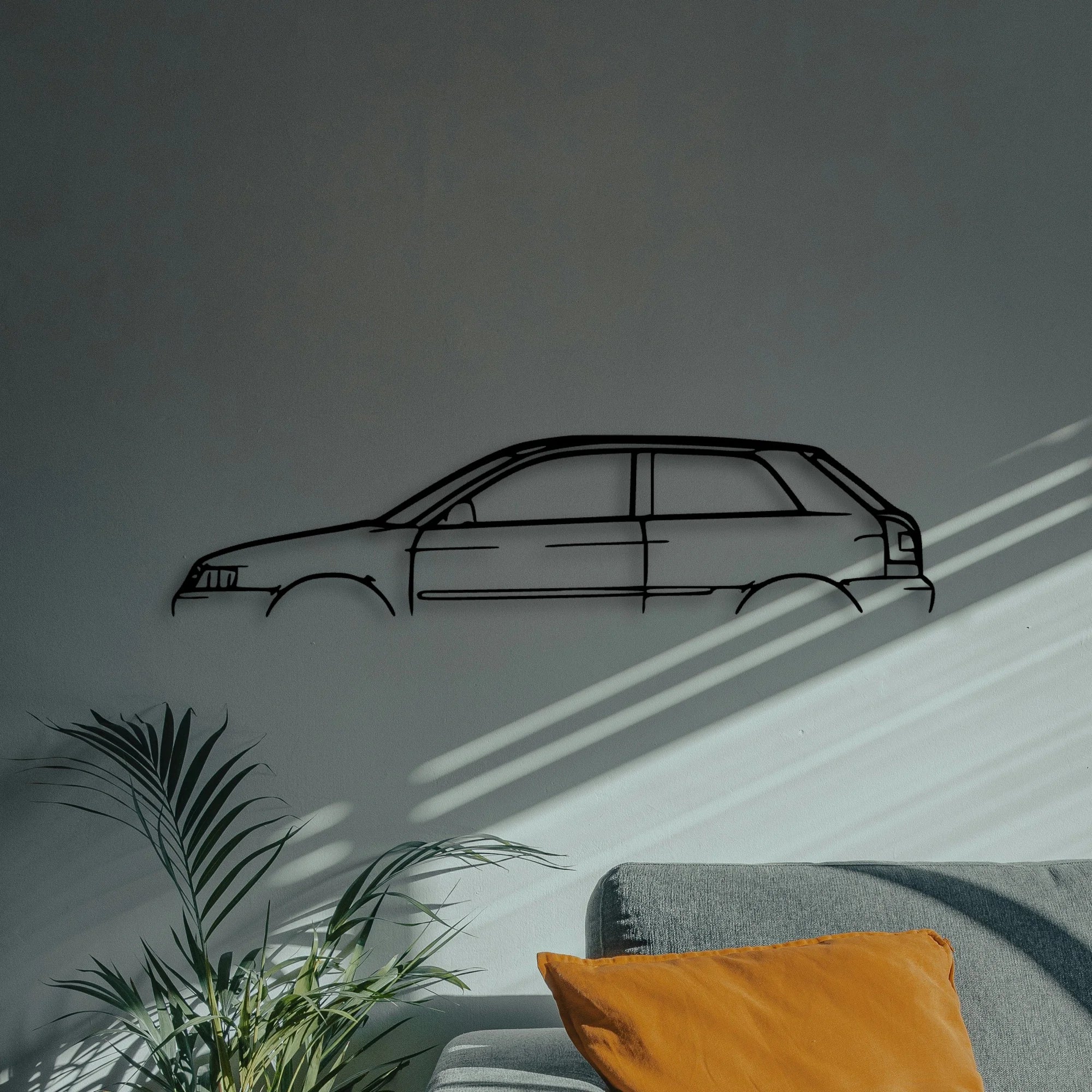 A3 S3 2000 Classic Silhouette Metal Wall Art - Automotive Garage Decor