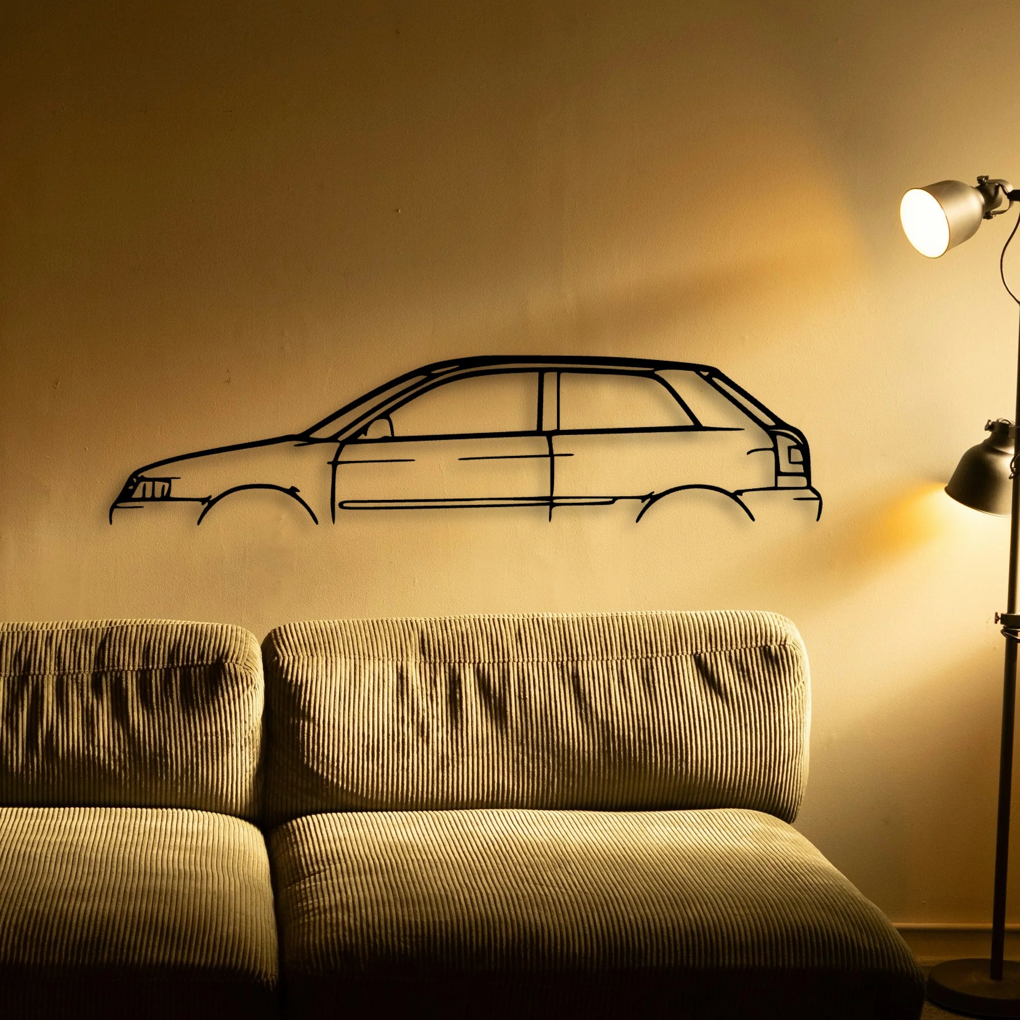A3 S3 2000 Classic Silhouette Metal Wall Art - Automotive Garage Decor