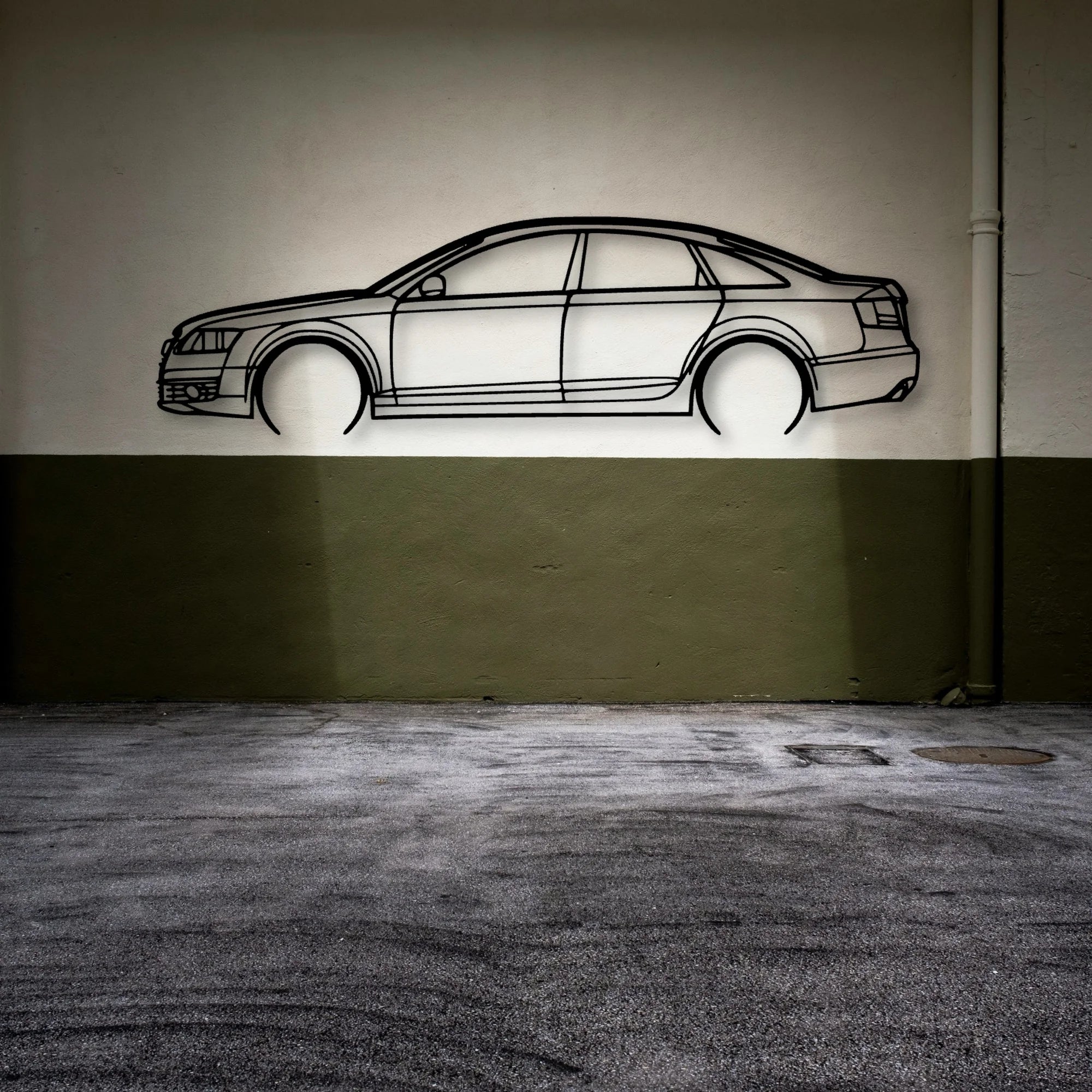 A6 2006 Classic Silhouette Metal Wall Art - Automotive Garage Decor