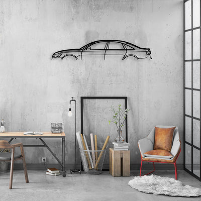 A6 2012 Classic Silhouette Metal Wall Art - Automotive Garage Decor