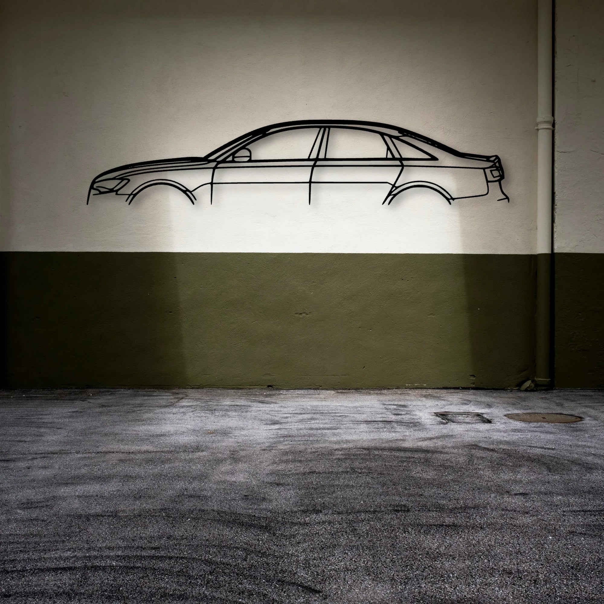 A6 2012 Classic Silhouette Metal Wall Art - Automotive Garage Decor