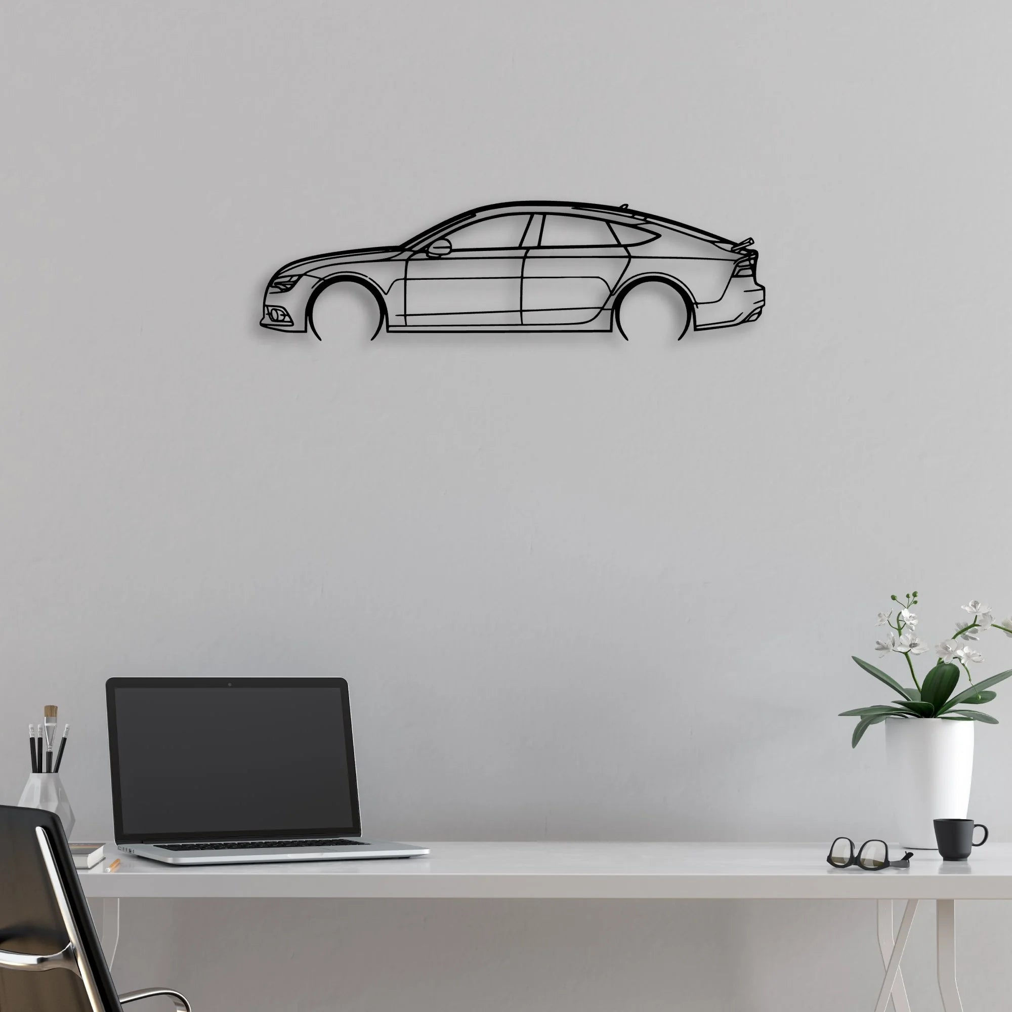 A7 sportback Mk1 2 Classic Silhouette Metal Wall Art - Automotive Garage Decor