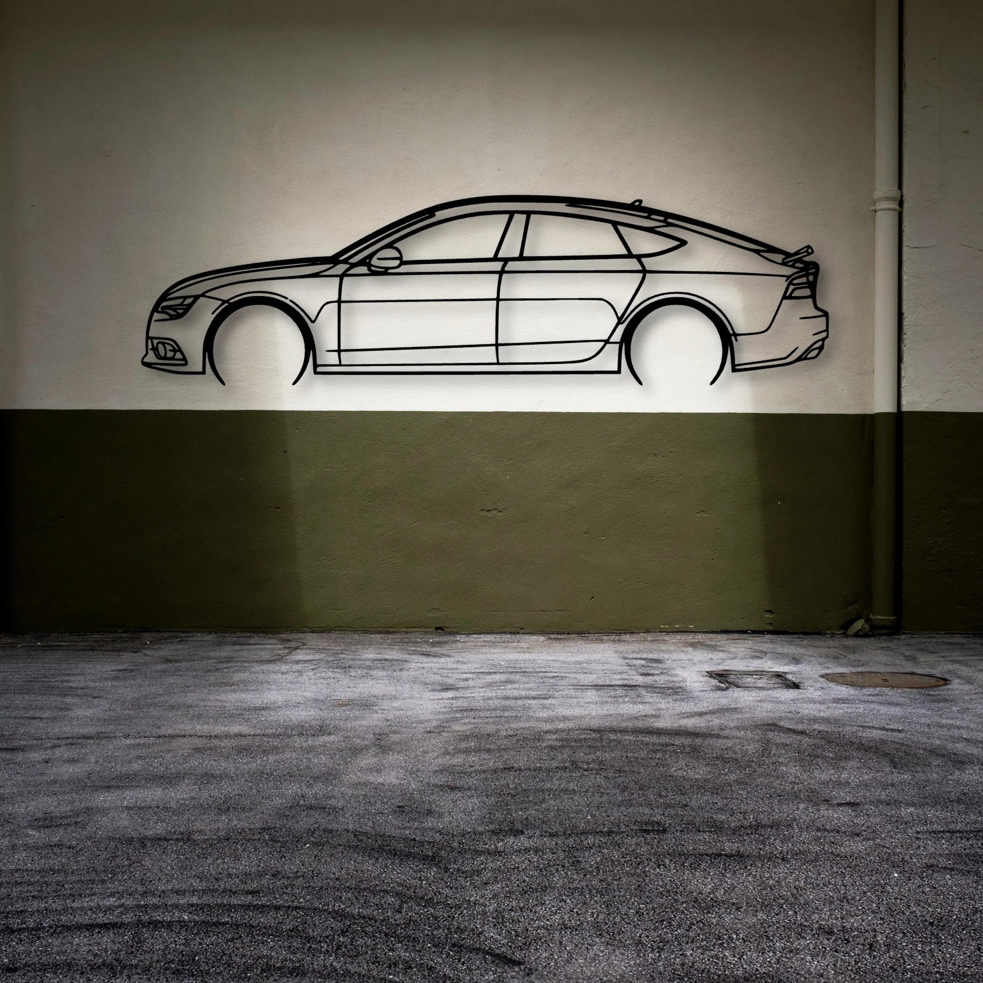 A7 Sportback MK1 2 Classic Silhouette Metal Wall Art - Automotive Garage Decor