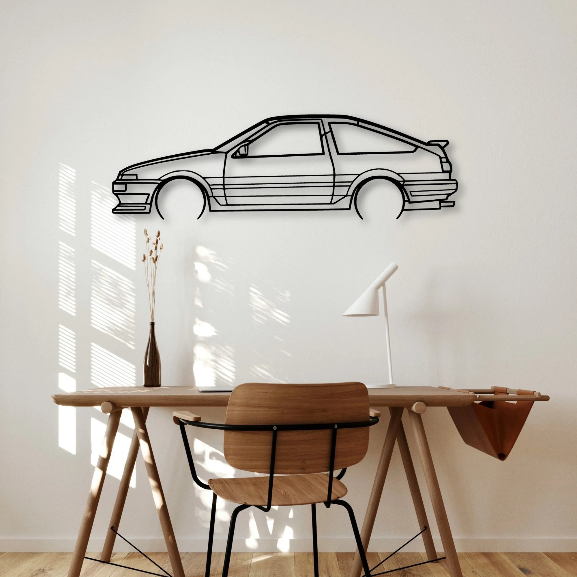AE86 Classic Silhouette Metal Wall Art - Automotive Garage Decor