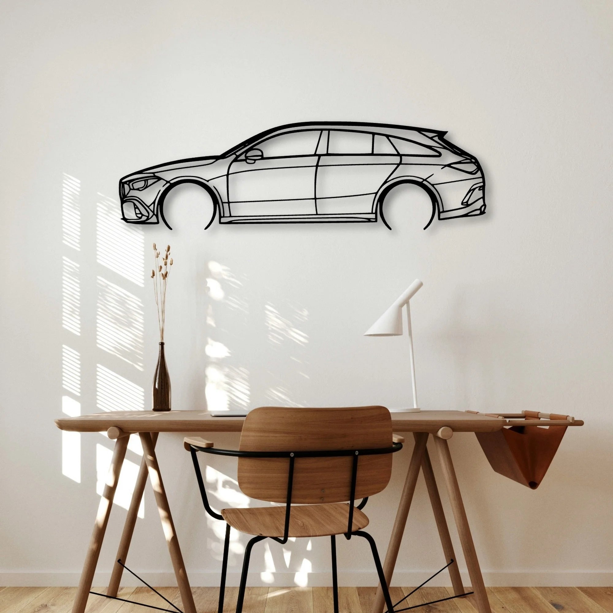 AMG CLA 45S 2022 Classic Silhouette Metal Wall Art - Automotive Garage Decor