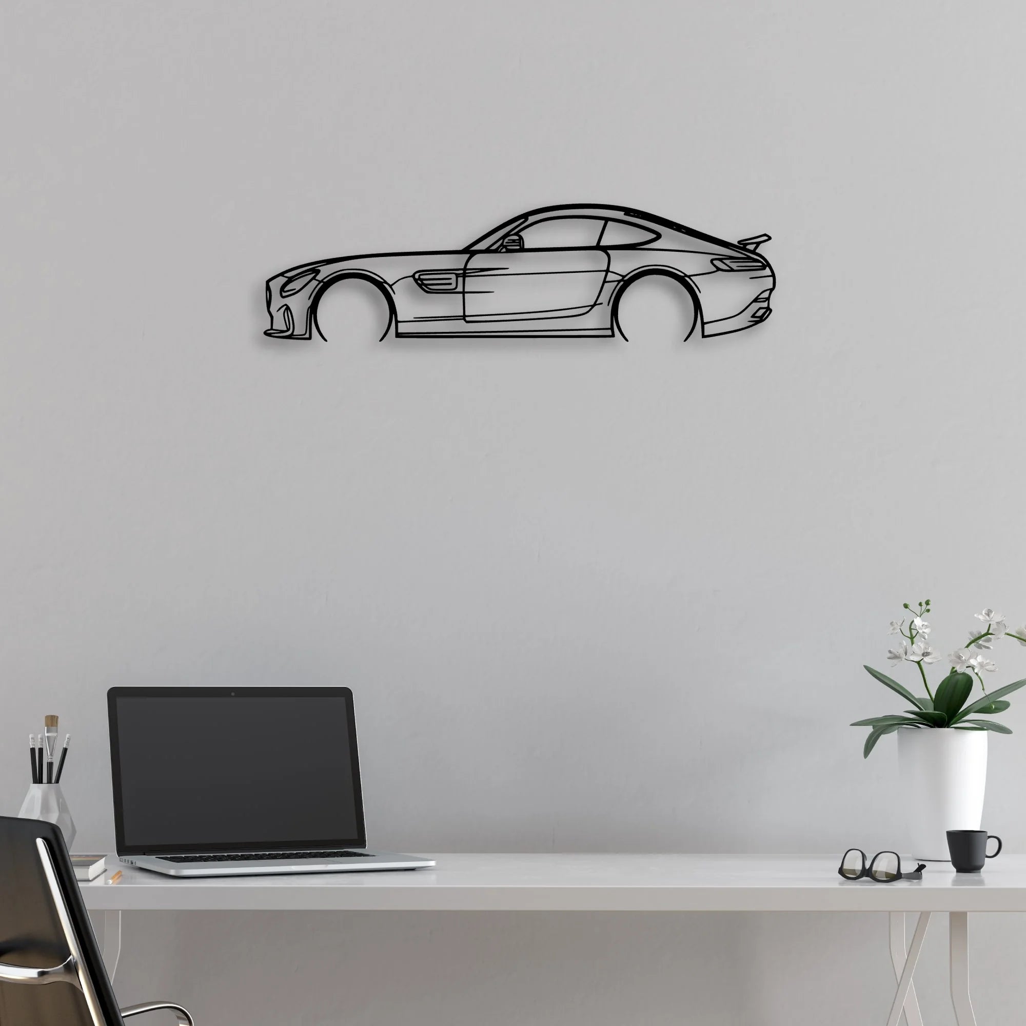 AMG GTS Edition 1 2016 Classic Silhouette Metal Wall Art - Automotive Garage Decor