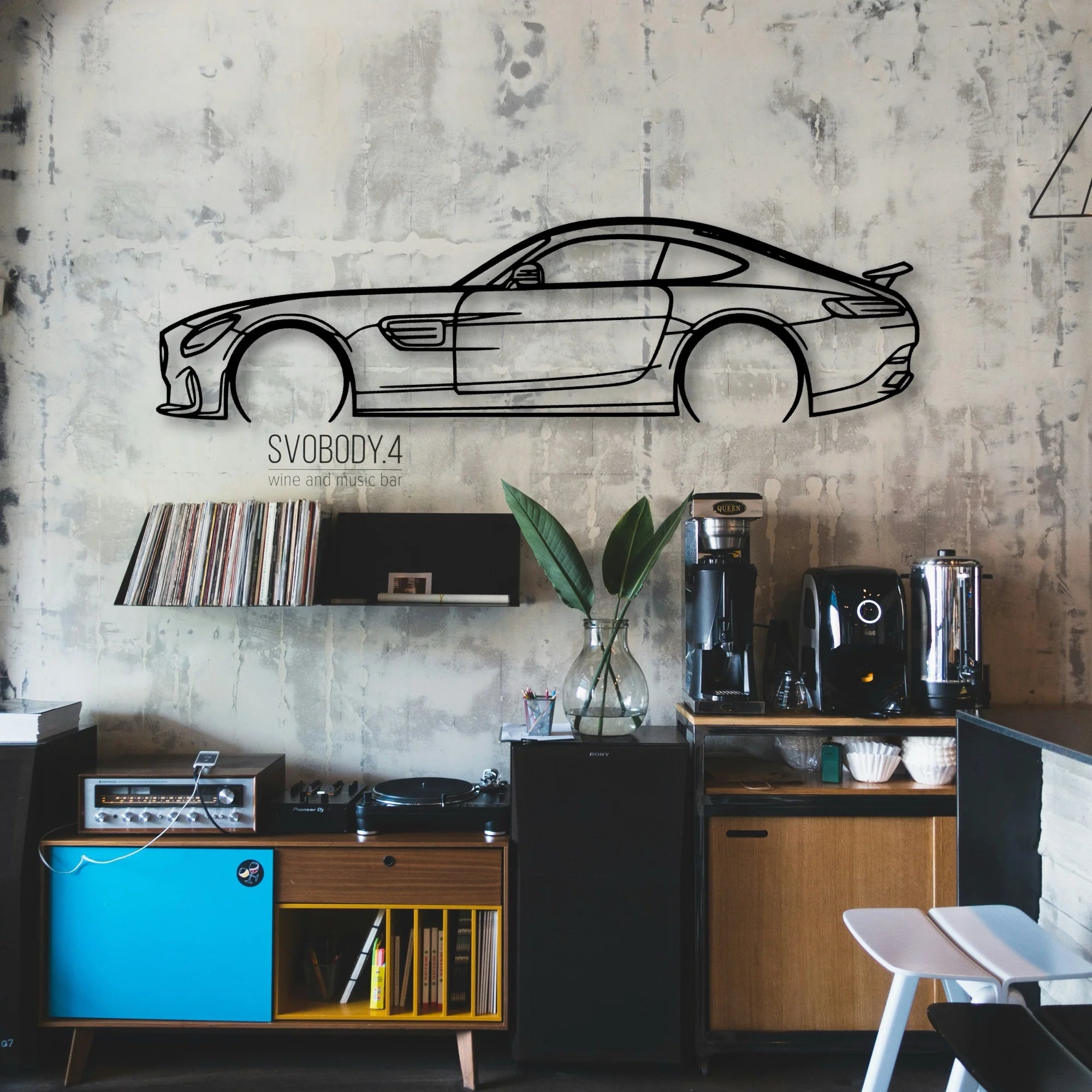 AMG GTS Edition 1 2016 Classic Silhouette Metal Wall Art - Automotive Garage Decor
