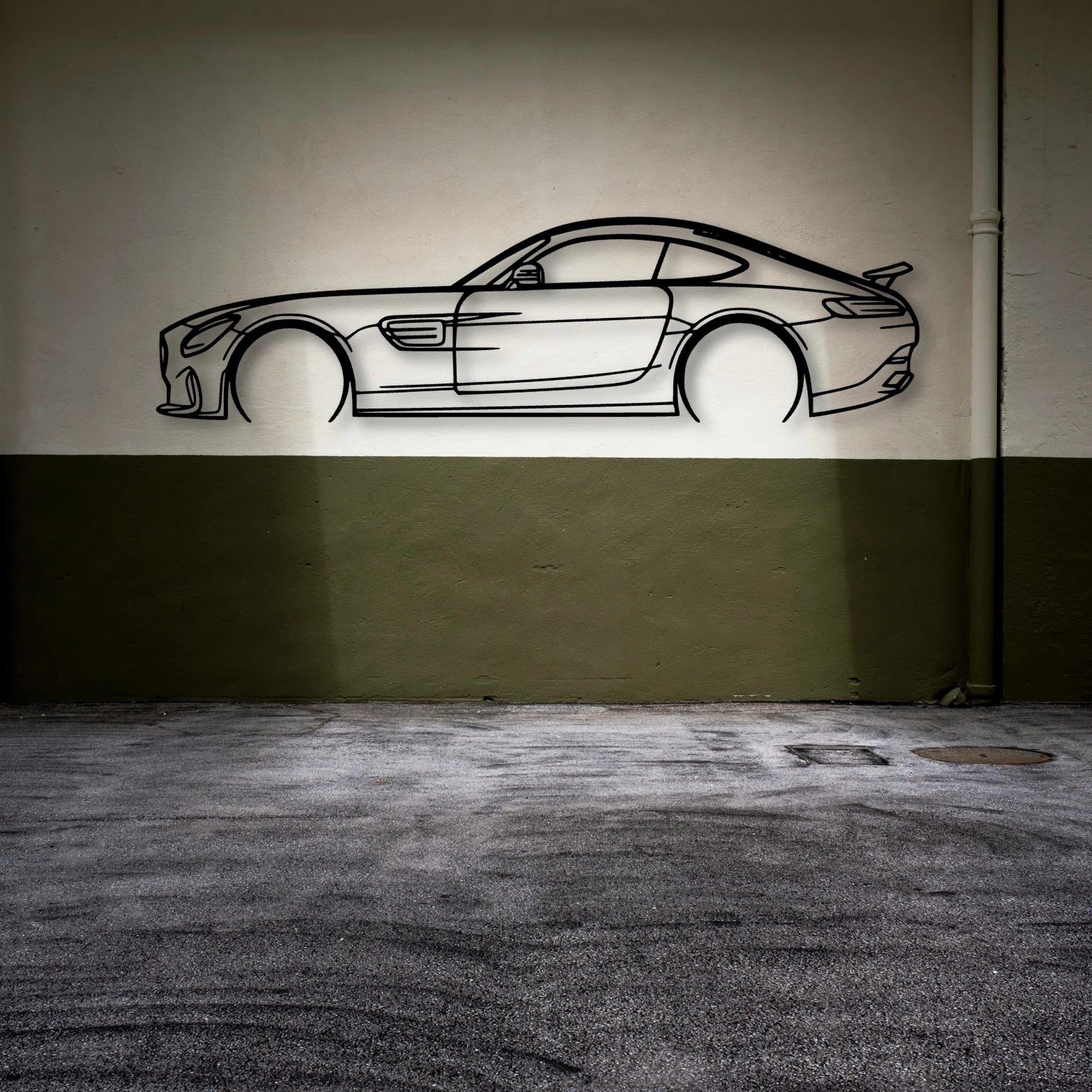 AMG GTS Edition 1 2016 Classic Silhouette Metal Wall Art - Automotive Garage Decor