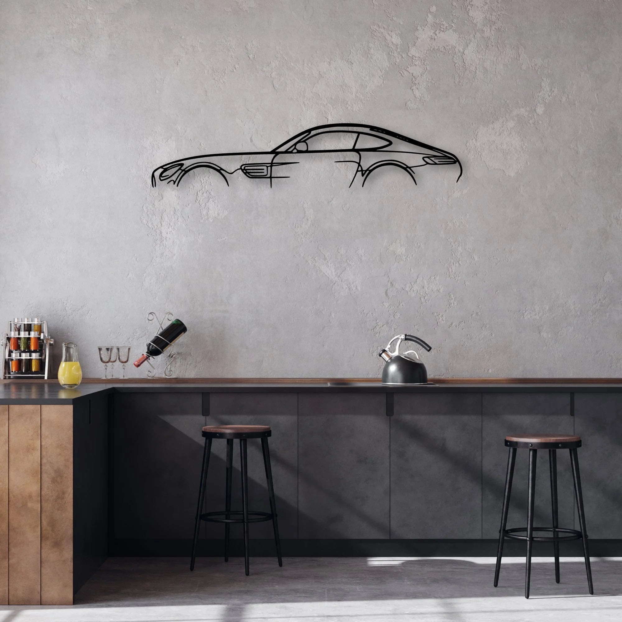 AMG GT 2018 Classic Silhouette Metal Wall Art - Automotive Garage Decor