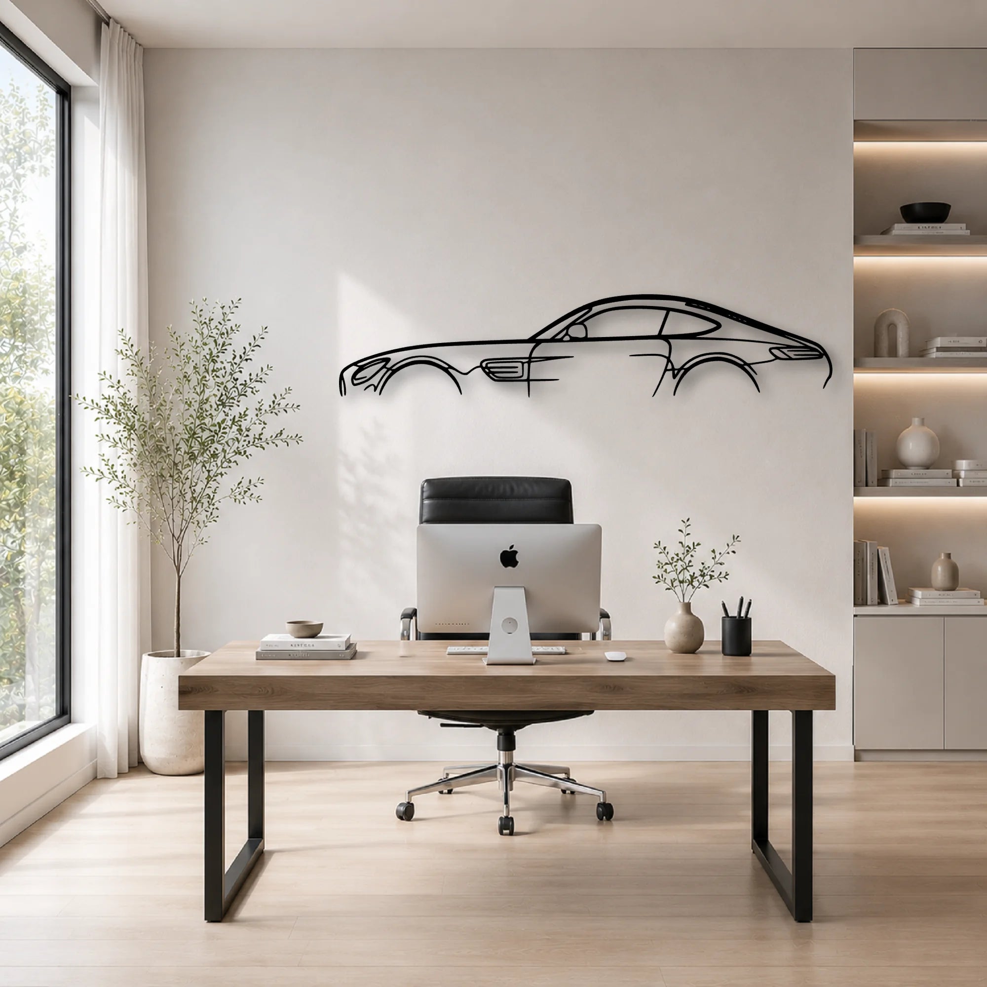 AMG GT 2018 Classic Silhouette Metal Wall Art - Automotive Garage Decor