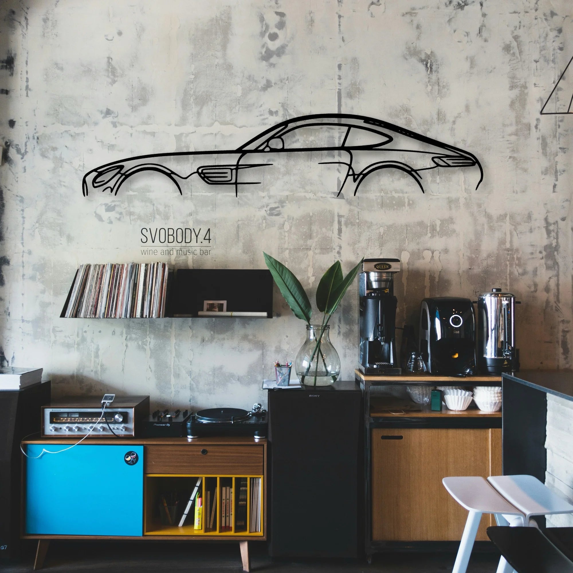 AMG GT 2018 Classic Silhouette Metal Wall Art - Automotive Garage Decor