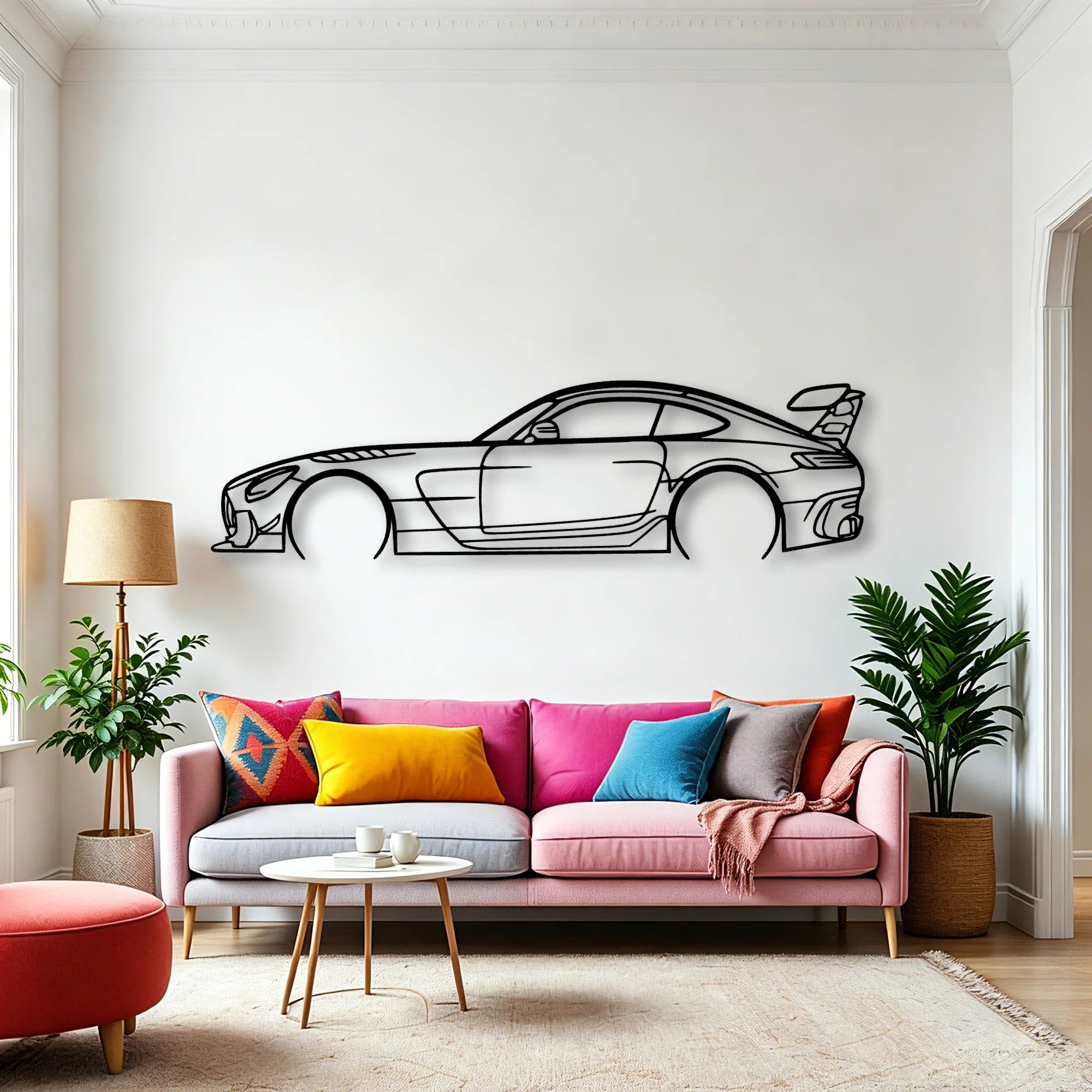 AMG GT Black Series 2 Classic Silhouette Metal Wall Art - Automotive Garage Decor