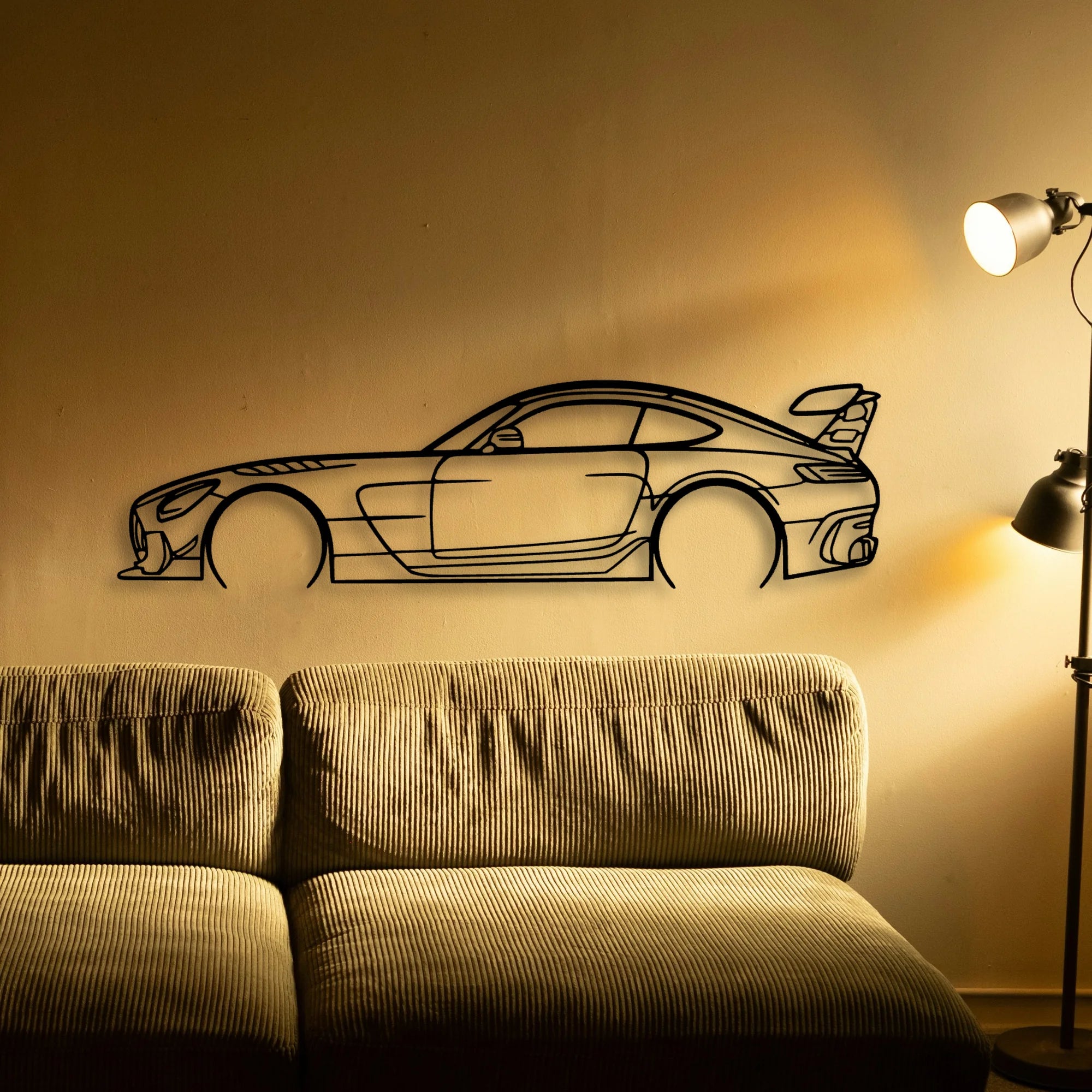 AMG GT Black Series 2 Classic Silhouette Metal Wall Art - Automotive Garage Decor