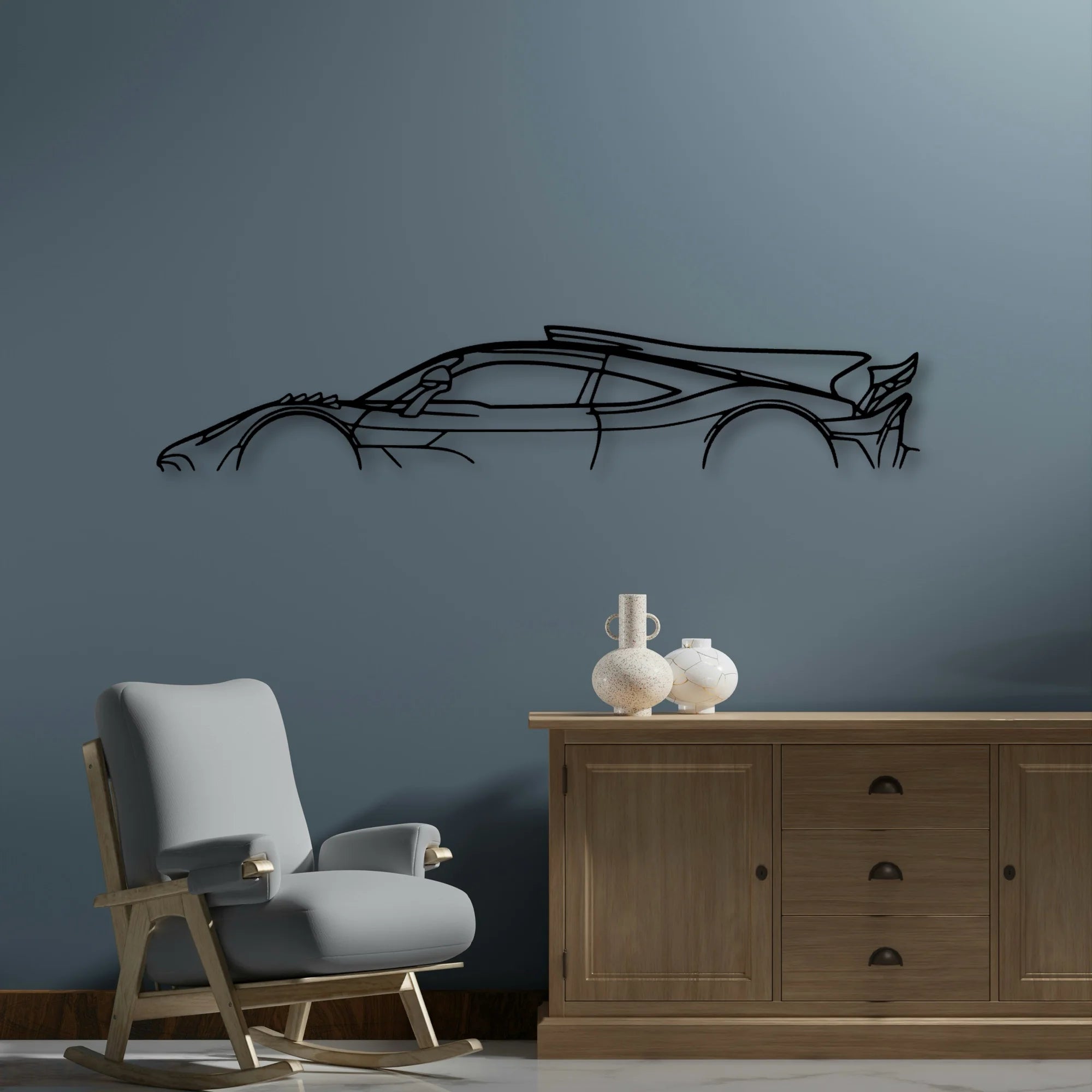 AMG One Classic Silhouette Metal Wall Art - Automotive Garage Decor