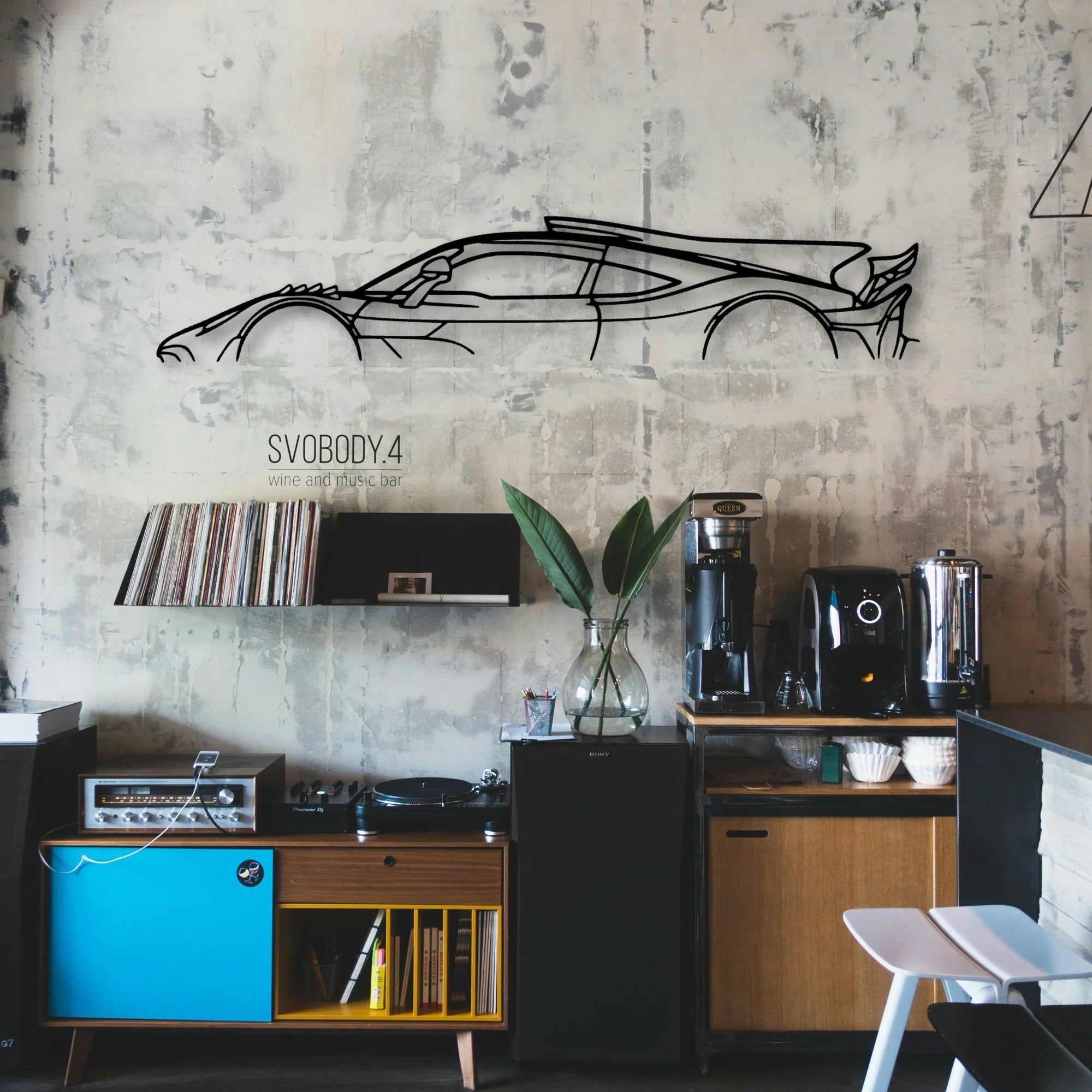 AMG One Classic Silhouette Metal Wall Art - Automotive Garage Decor