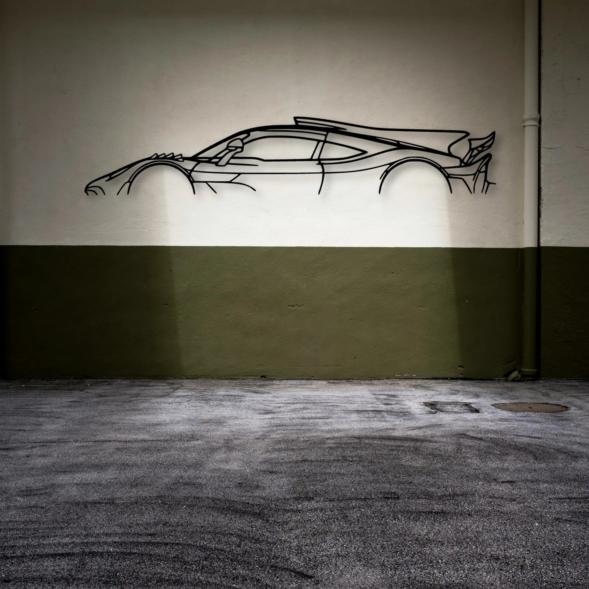 AMG One Classic Silhouette Metal Wall Art - Automotive Garage Decor