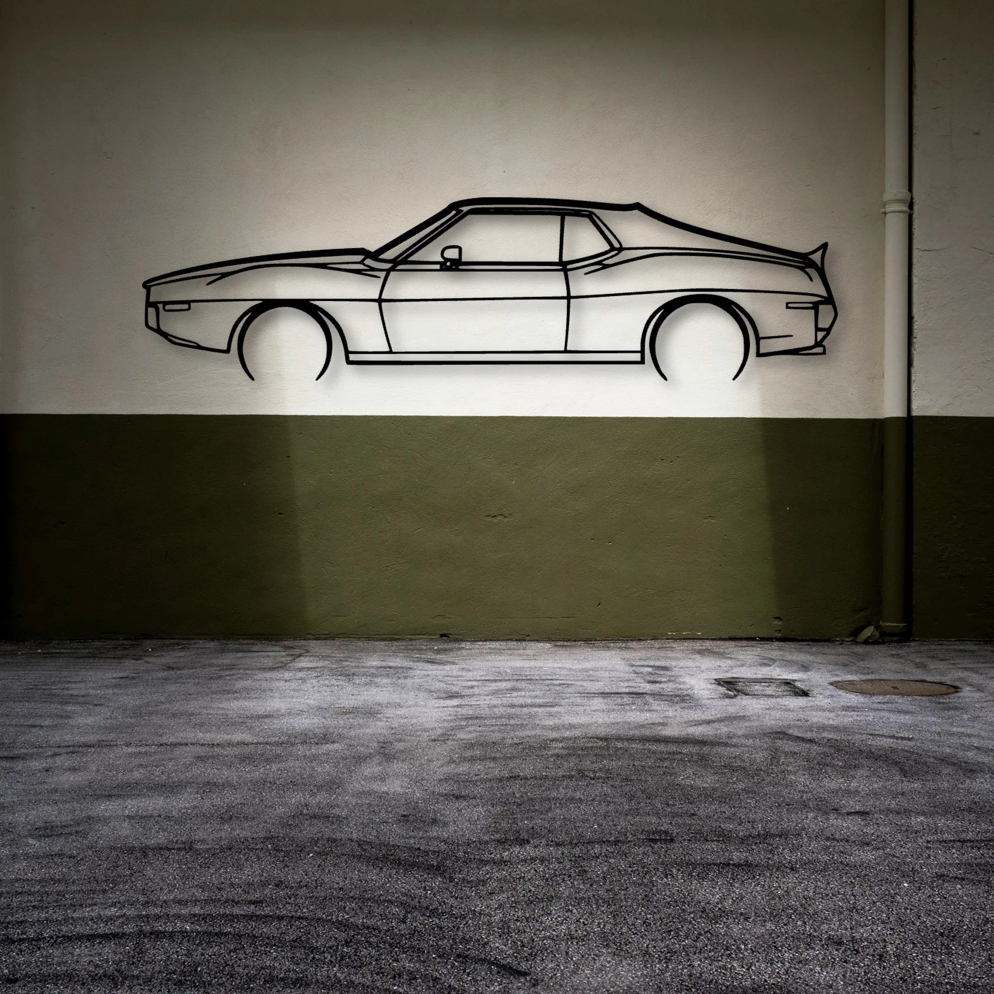 AMX 1974 Classic Silhouette Metal Wall Art - Automotive Garage Decor