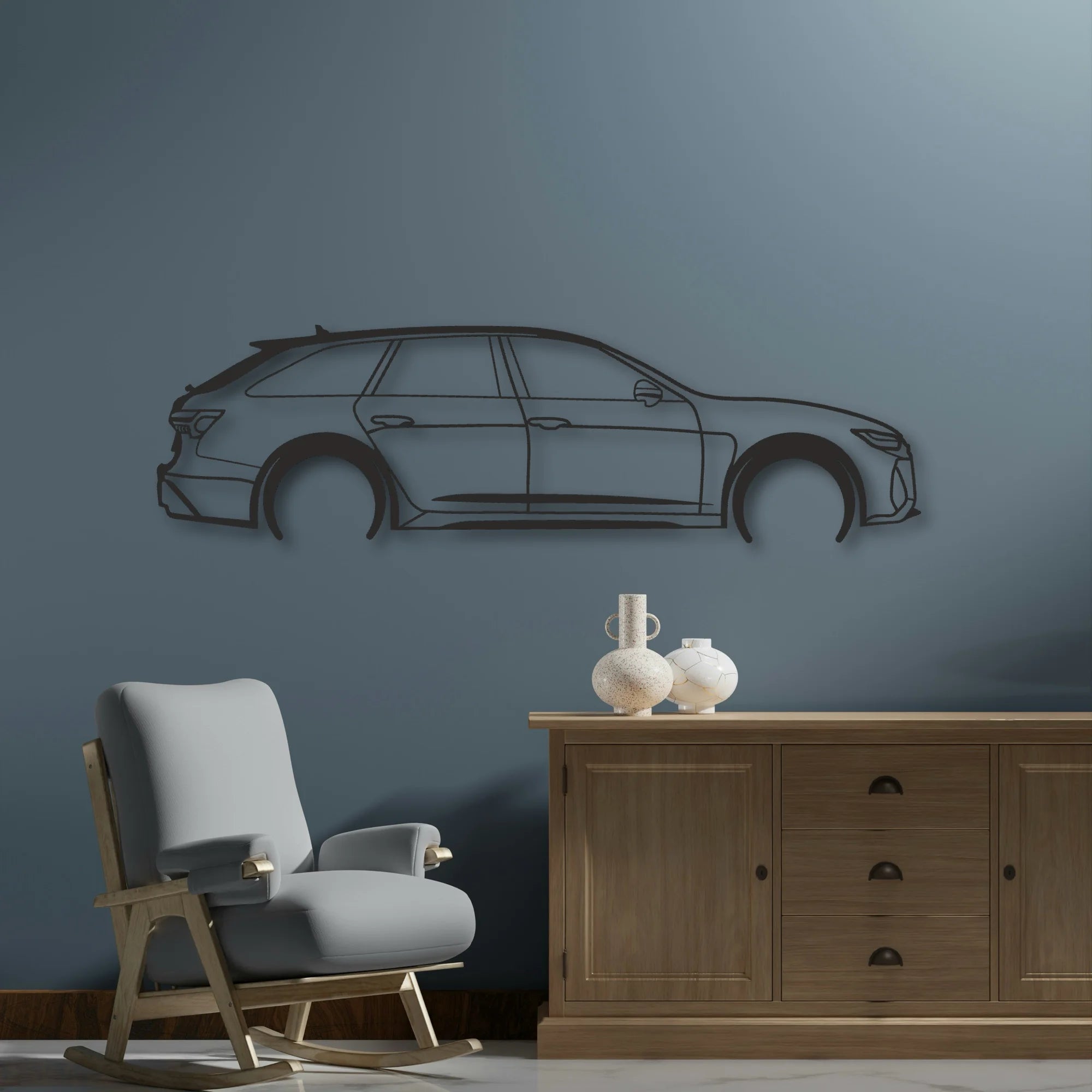 AUDI Classic Silhouette Metal Wall Art - Automotive Garage Decor