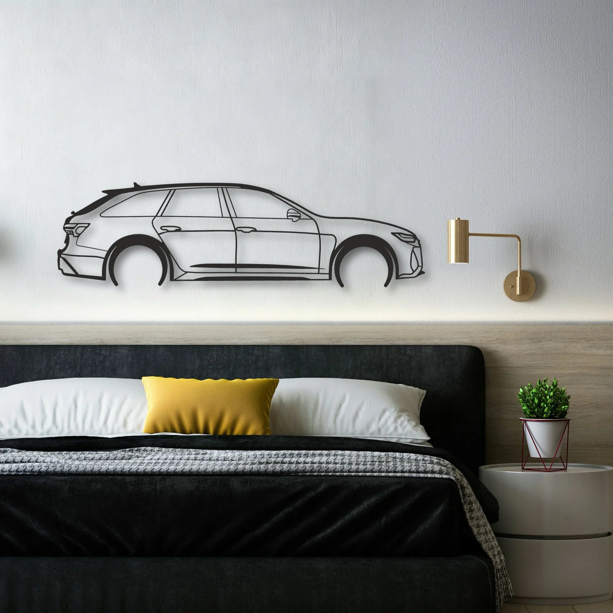 AUDI Classic Silhouette Metal Wall Art - Automotive Garage Decor