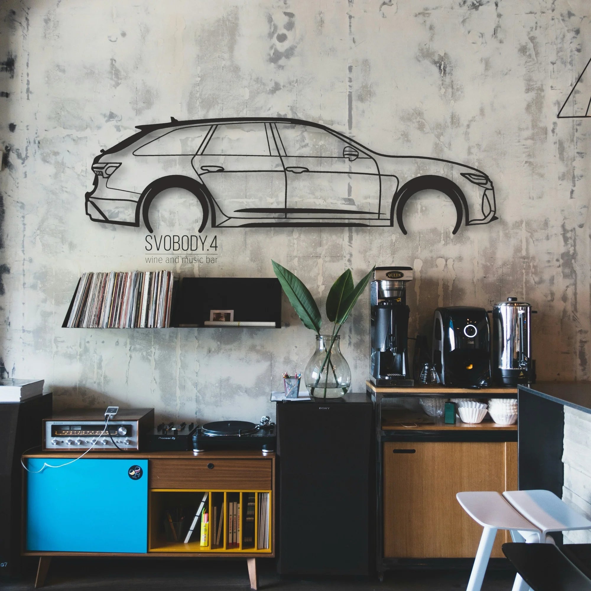 AUDI Classic Silhouette Metal Wall Art - Automotive Garage Decor