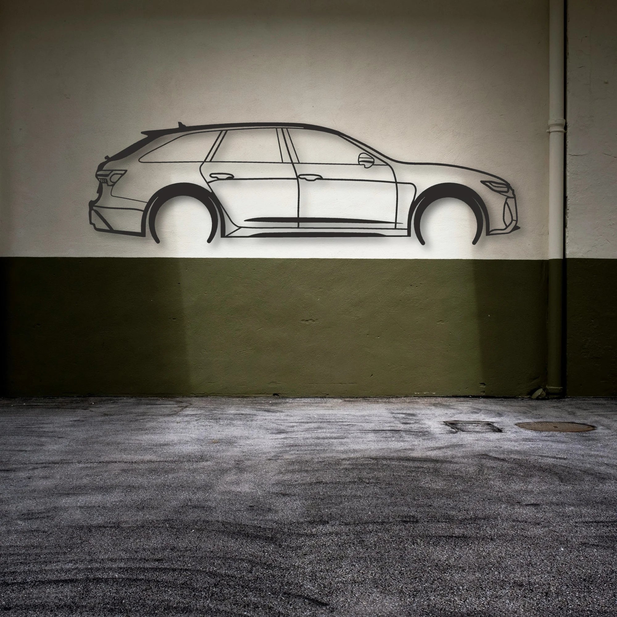 AUDI Classic Silhouette Metal Wall Art - Automotive Garage Decor