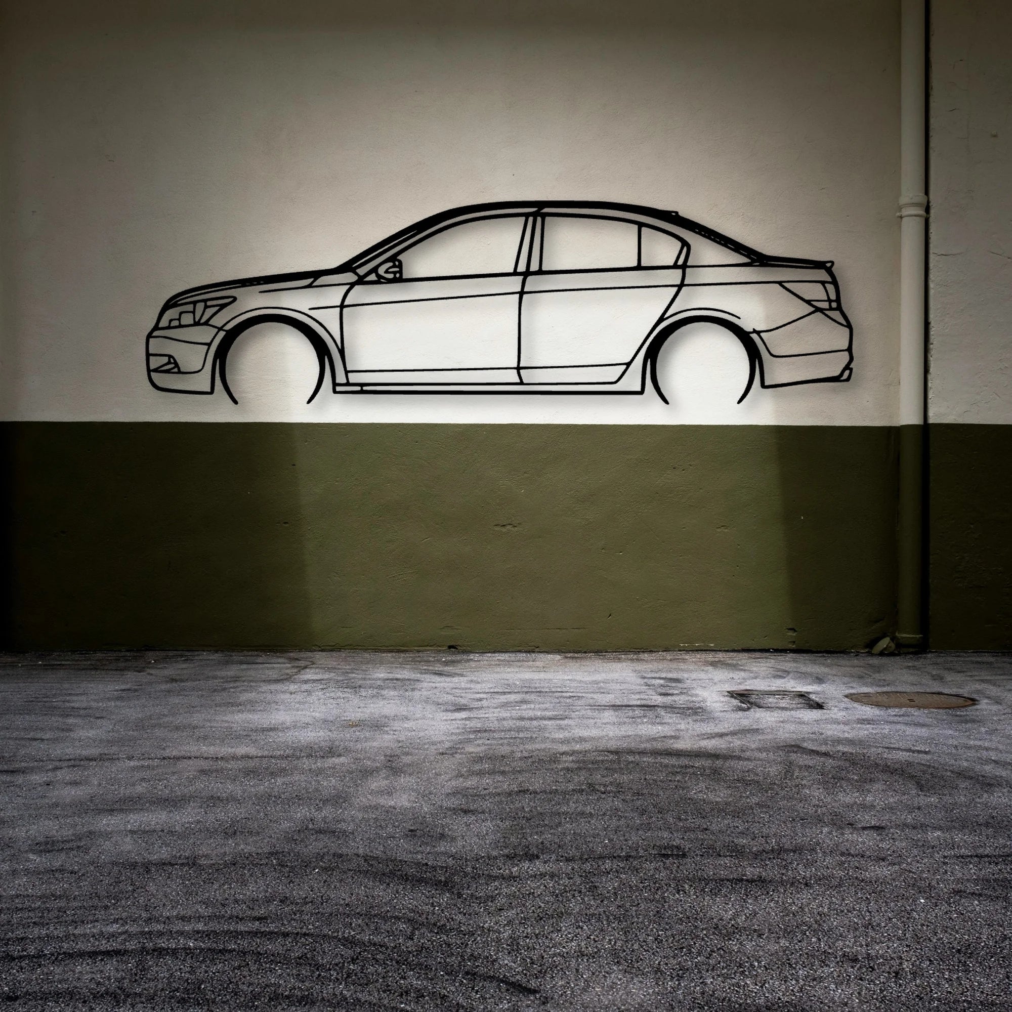 Accord 2009 Classic Silhouette Metal Wall Art - Automotive Garage Decor